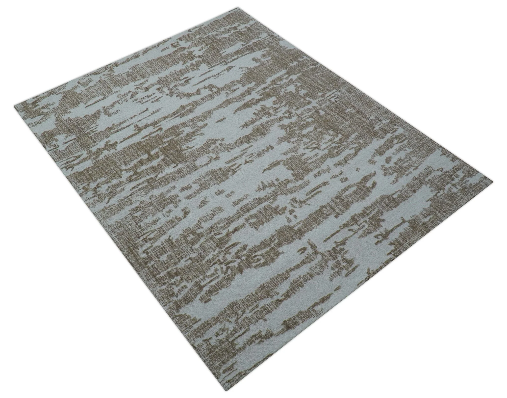 Ella Custom Made Abstract Brown And Ivory Hand Tufted wool rug - Image 11