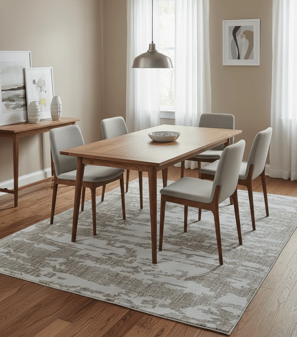Ella Custom Made Abstract Brown And Ivory Hand Tufted wool rug - Image 2