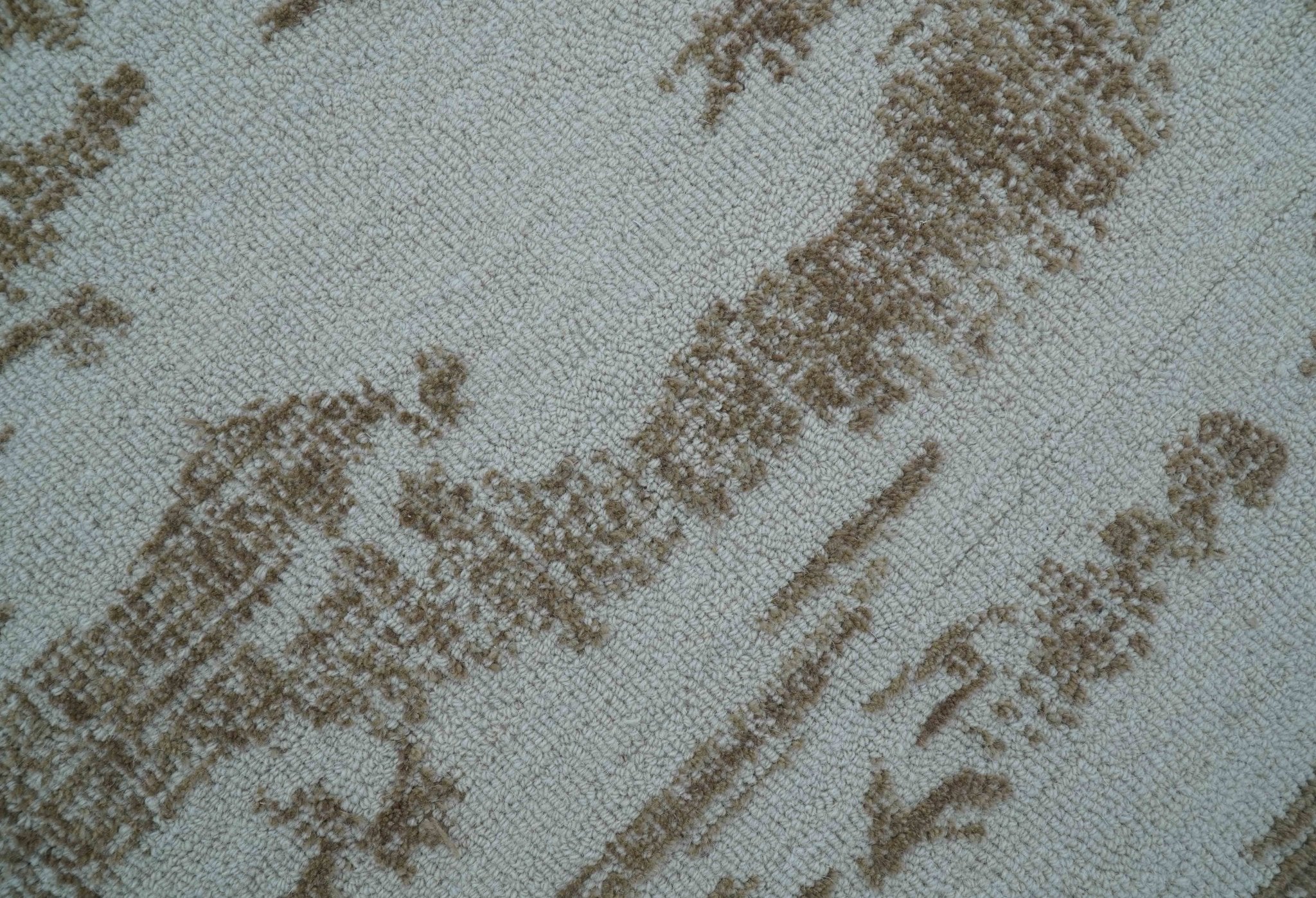 Ella Custom Made Abstract Brown And Ivory Hand Tufted wool rug - Image 7