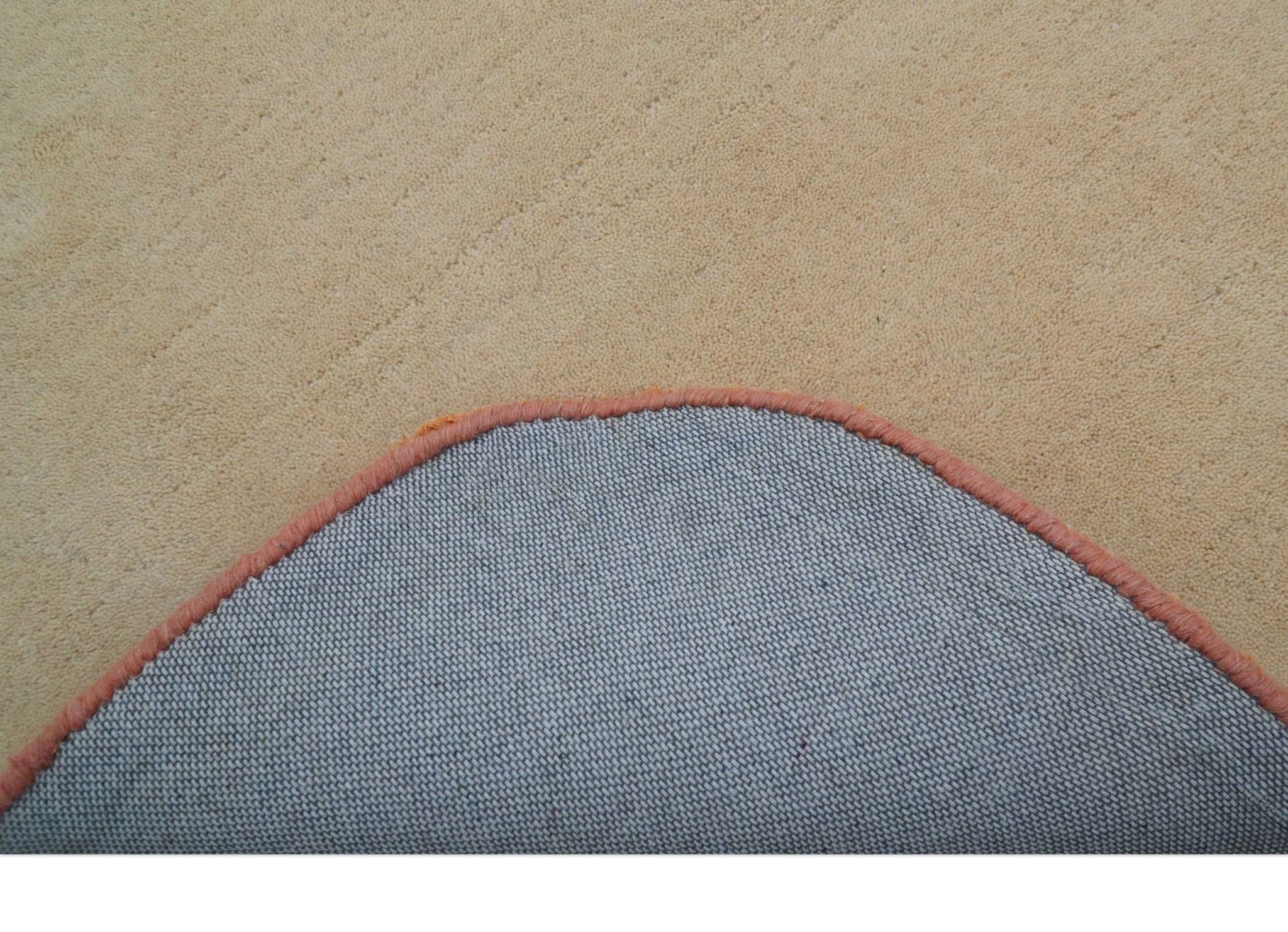 Maze Custom Made Modern Design Beige Hand Tufted Wool Rug - Image 6