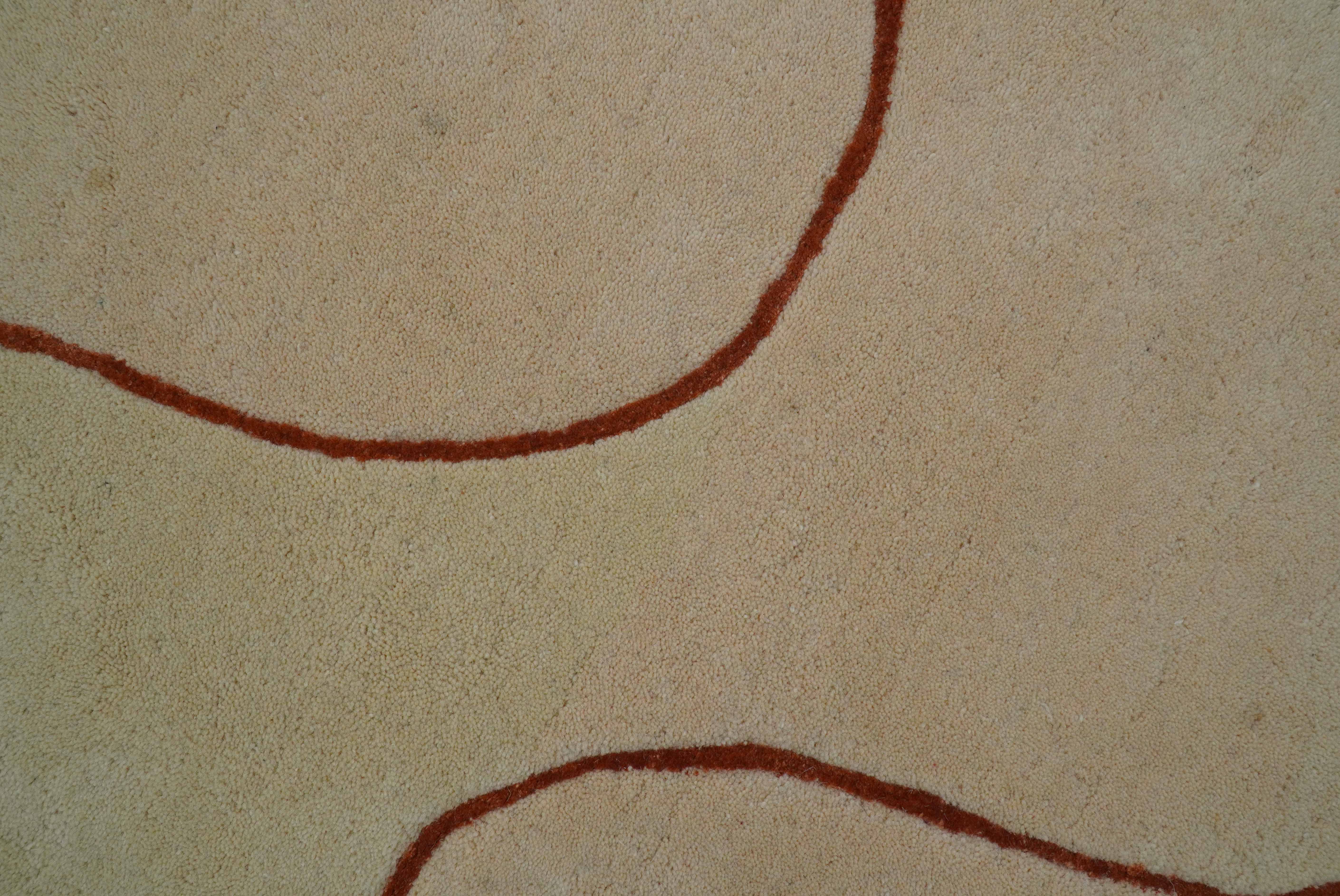 Maze Custom Made Modern Design Beige Hand Tufted Wool Rug - Image 8