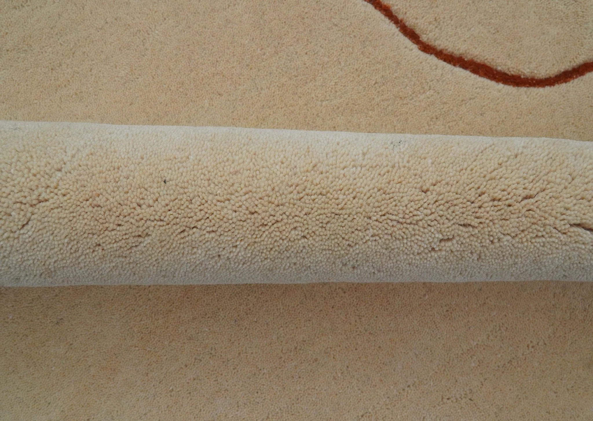Maze Custom Made Modern Design Beige Hand Tufted Wool Rug - Image 9