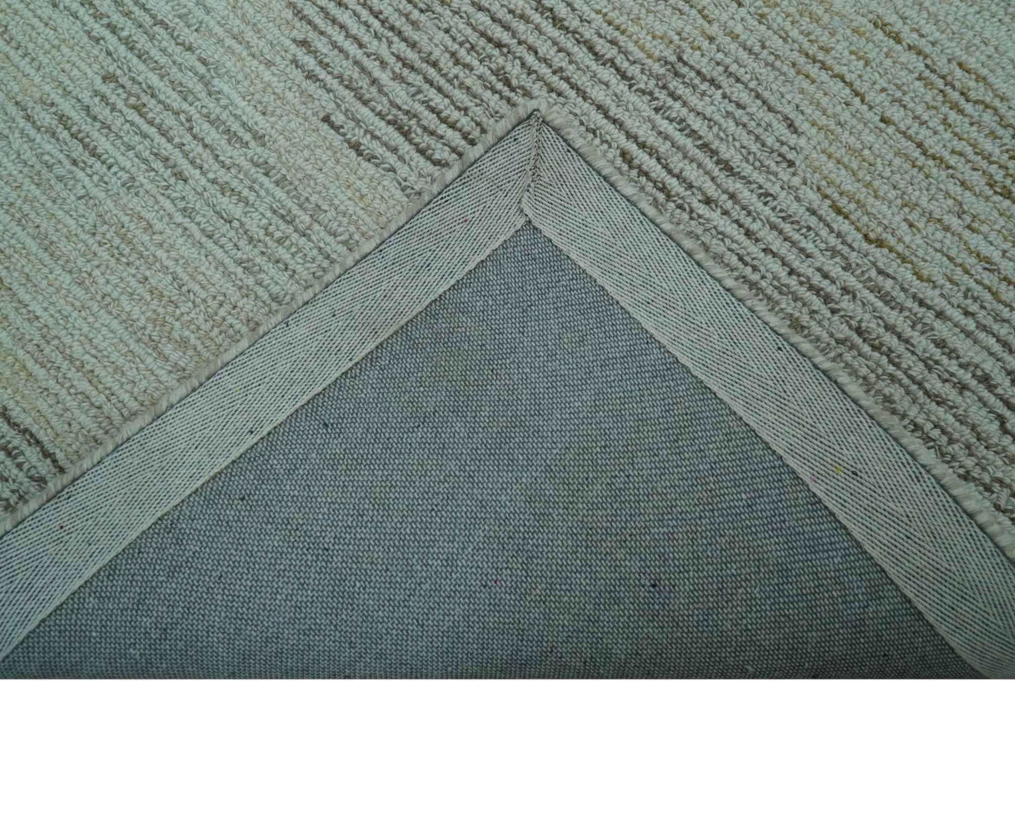 Custom Made Modern Abstract Design Ivory, Blue and Brown Hand Tufted Wool Area Rug - Image 7
