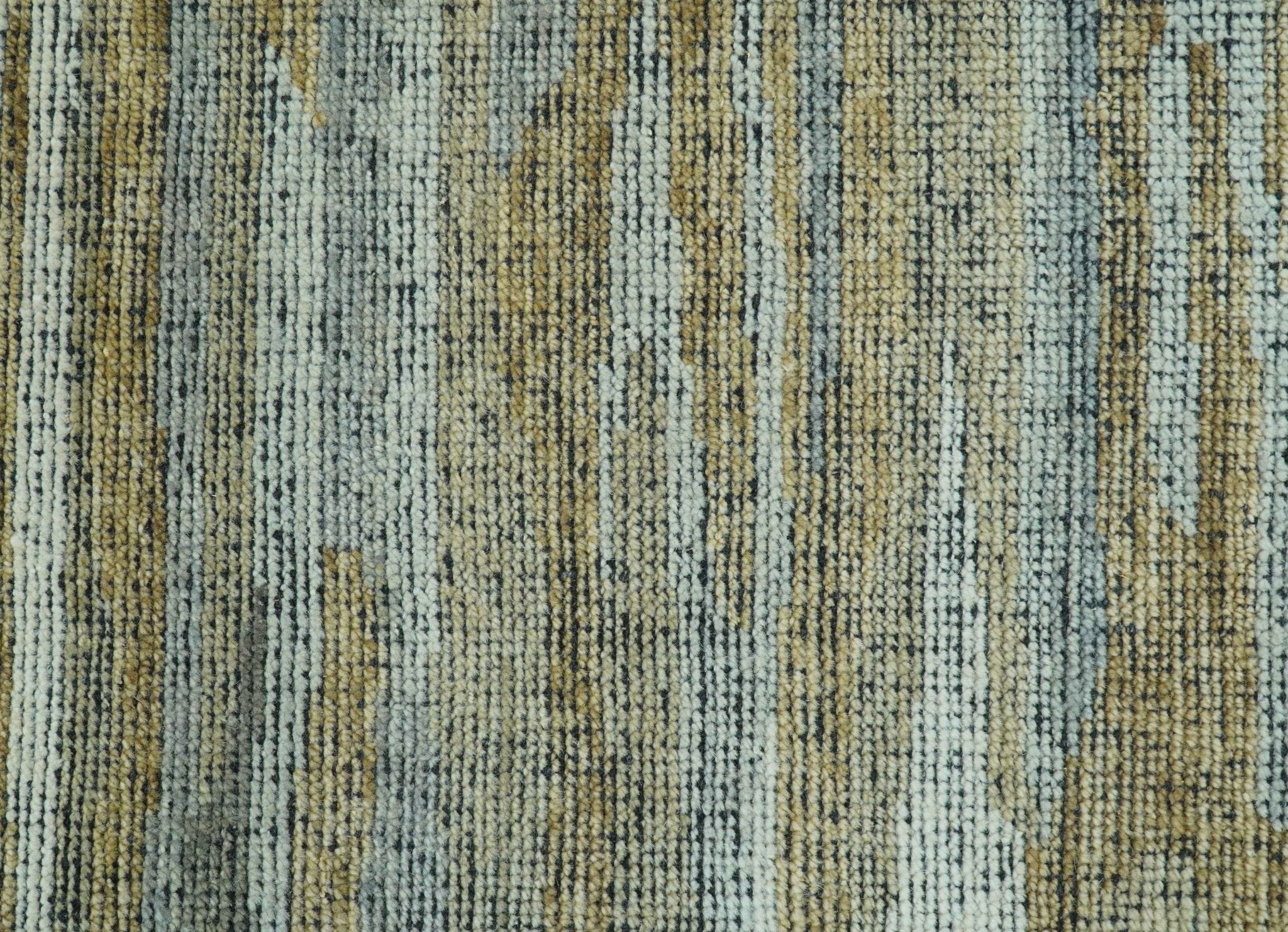 Custom Made Modern Abstract Design Brown And Gray Hand Knotted Wool Area Rug - Image 7