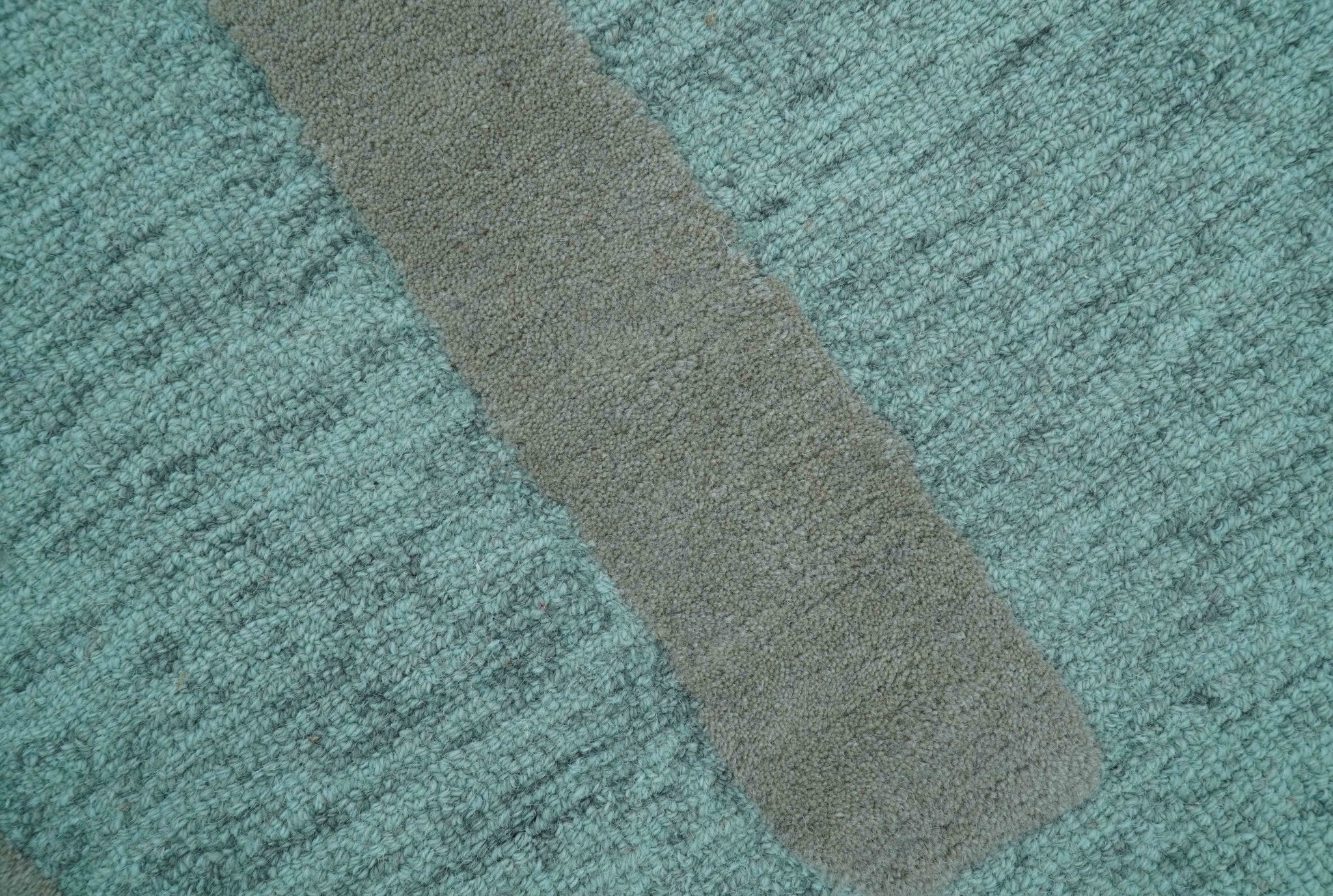 Custom Made Modern Abstract Gray And Blue Hand Tufted Wool Area Rug - Image 8