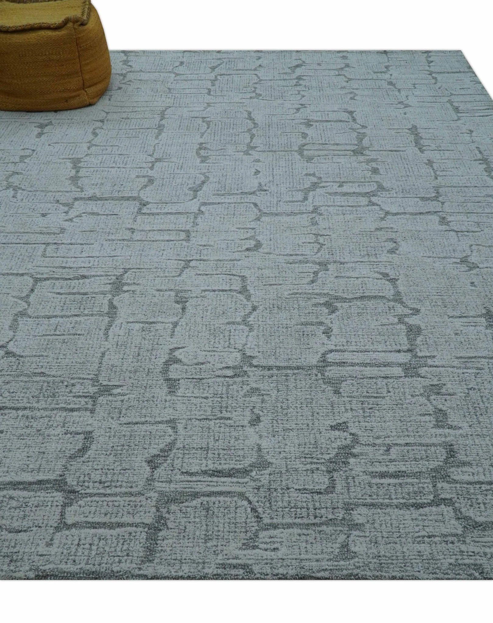 Ella Custom Made Contemporary Gray And Ivory Hand Tufted wool rug - Image 4