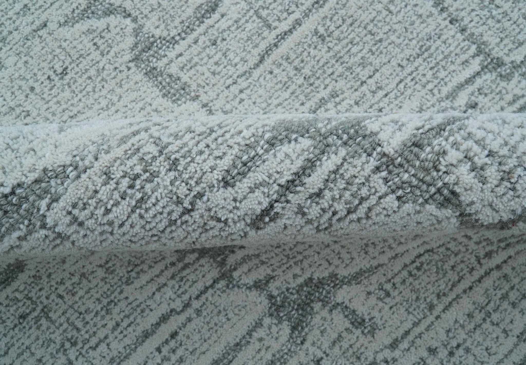 Ella Custom Made Contemporary Gray And Ivory Hand Tufted wool rug - Image 9
