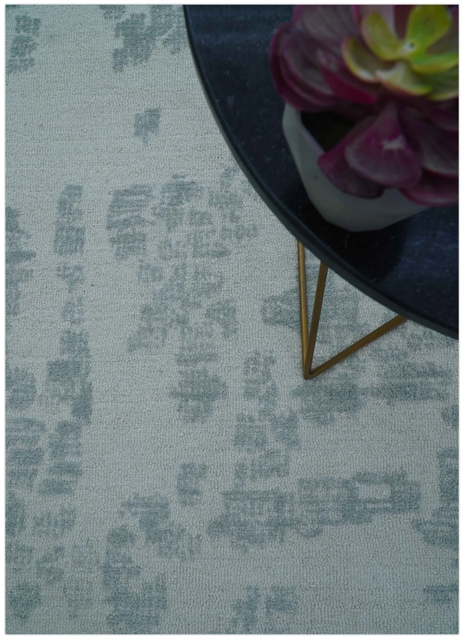 Custom Made Modern Abstract Gray Hand Tufted wool rug - Image 10
