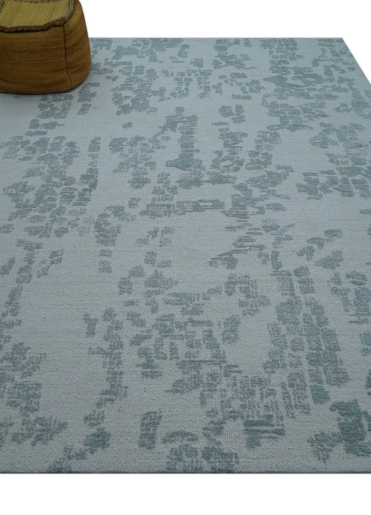 Custom Made Modern Abstract Gray Hand Tufted wool rug - Image 11