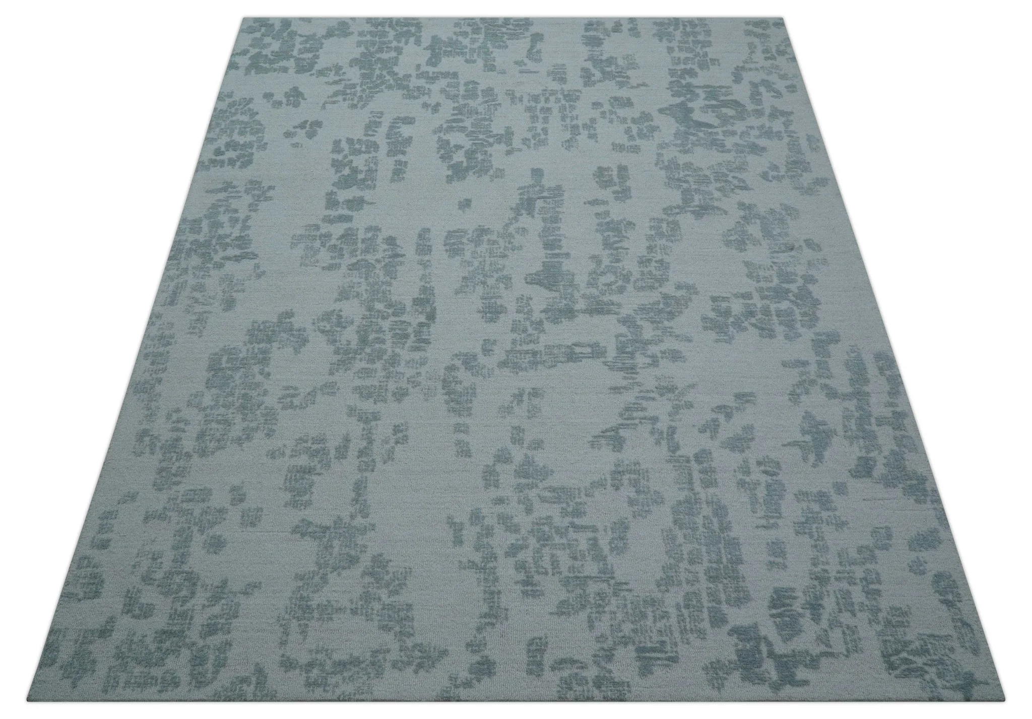 Custom Made Modern Abstract Gray Hand Tufted wool rug - Image 4