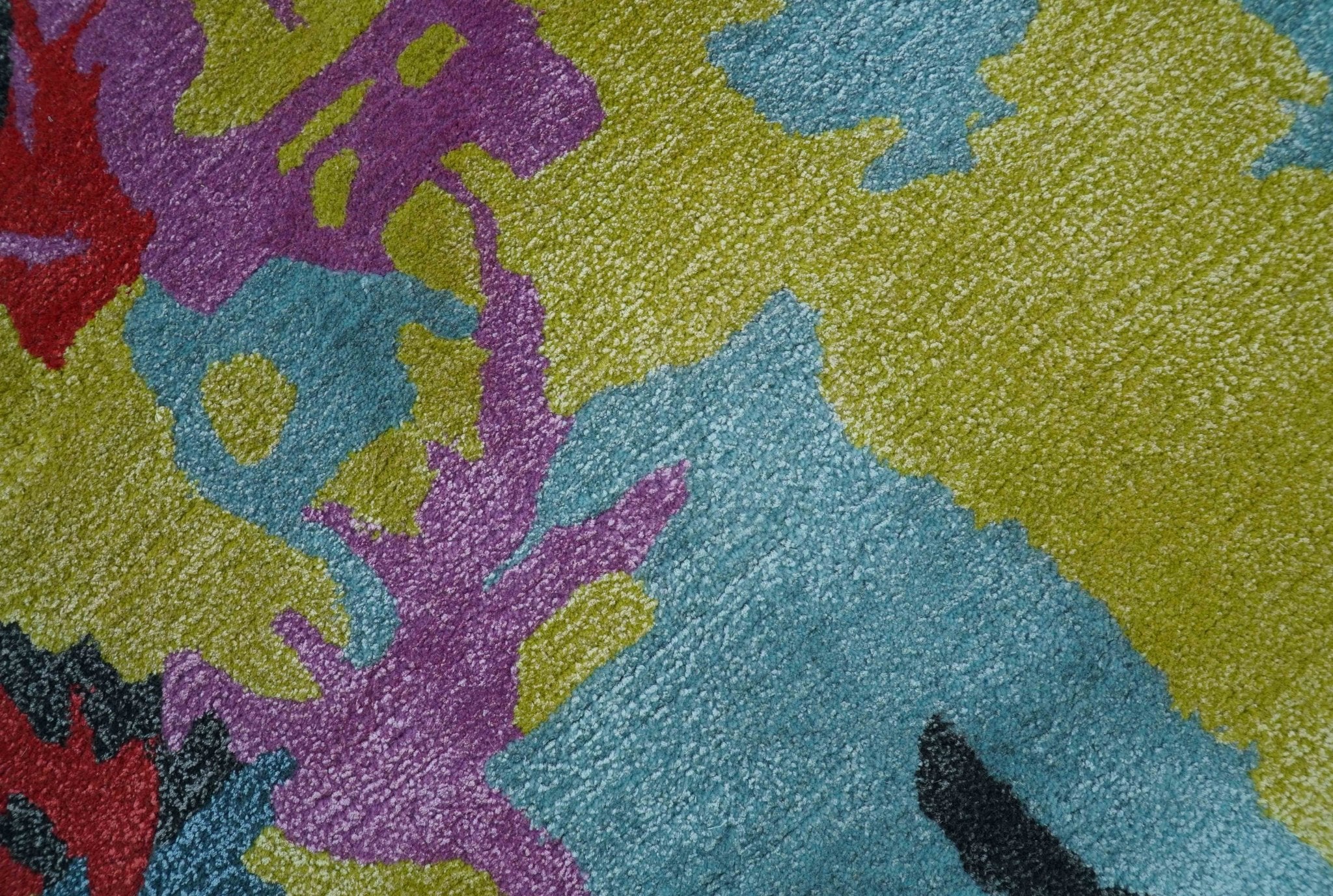 Custom Made Modern Abstract Multi-color Hand Tufted Wool-Art Silk Rug - Image 7