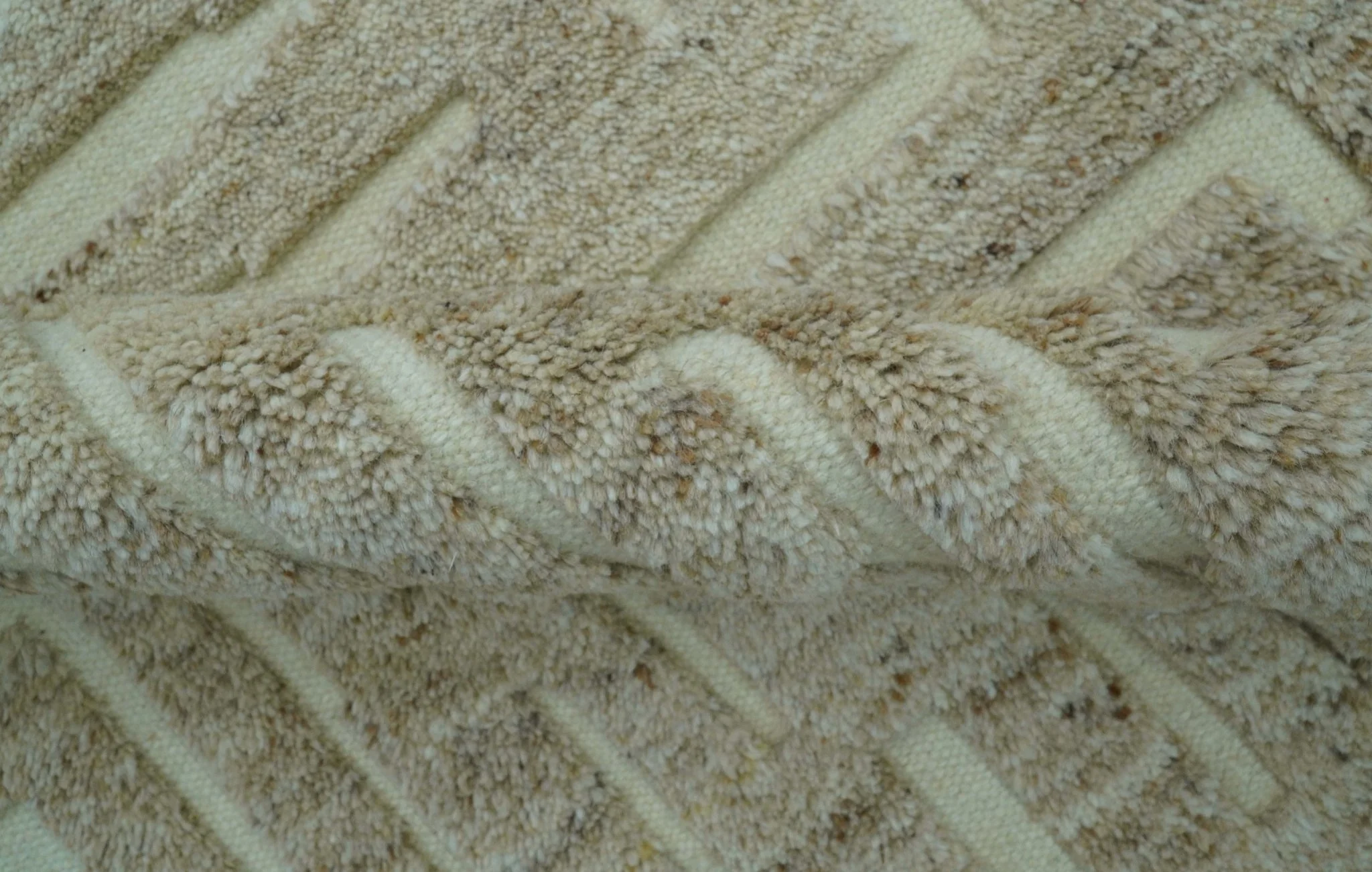 Custom Made Modern Contemporary Beige Hand Knotted Wool Area Rug - Image 6