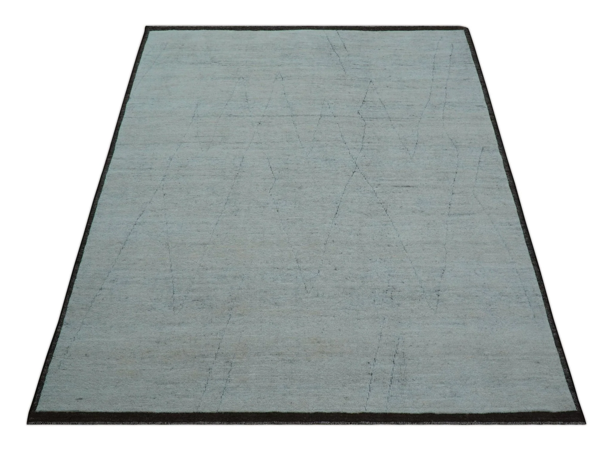 Custom Made Modern Contemporary White and Brown Hand Knotted Wool Rug - Image 10
