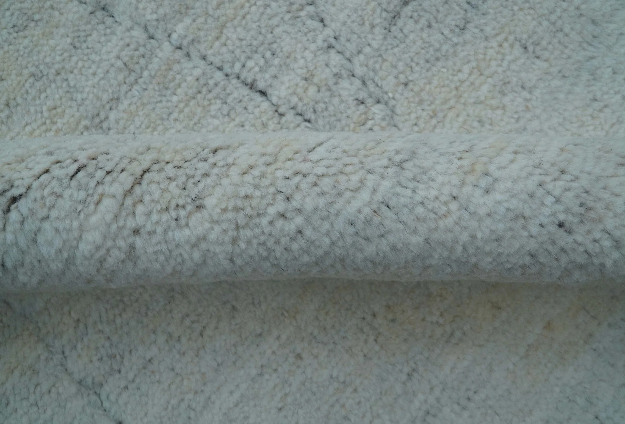 Custom Made Modern Contemporary White and Brown Hand Knotted Wool Rug - Image 5