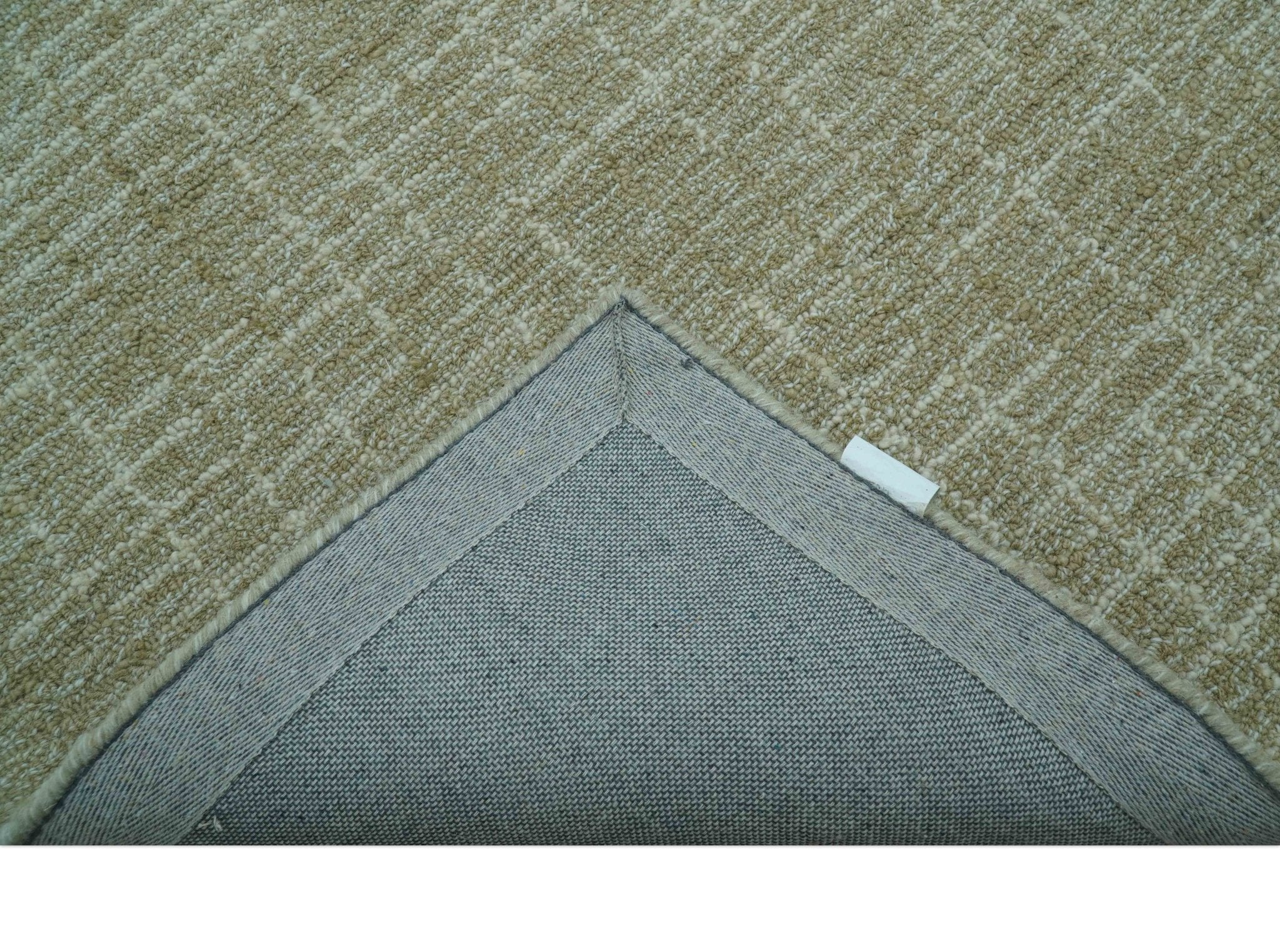 Custom Made Modern Geometrical Beige Hand Tufted Wool Area Rug - Image 5