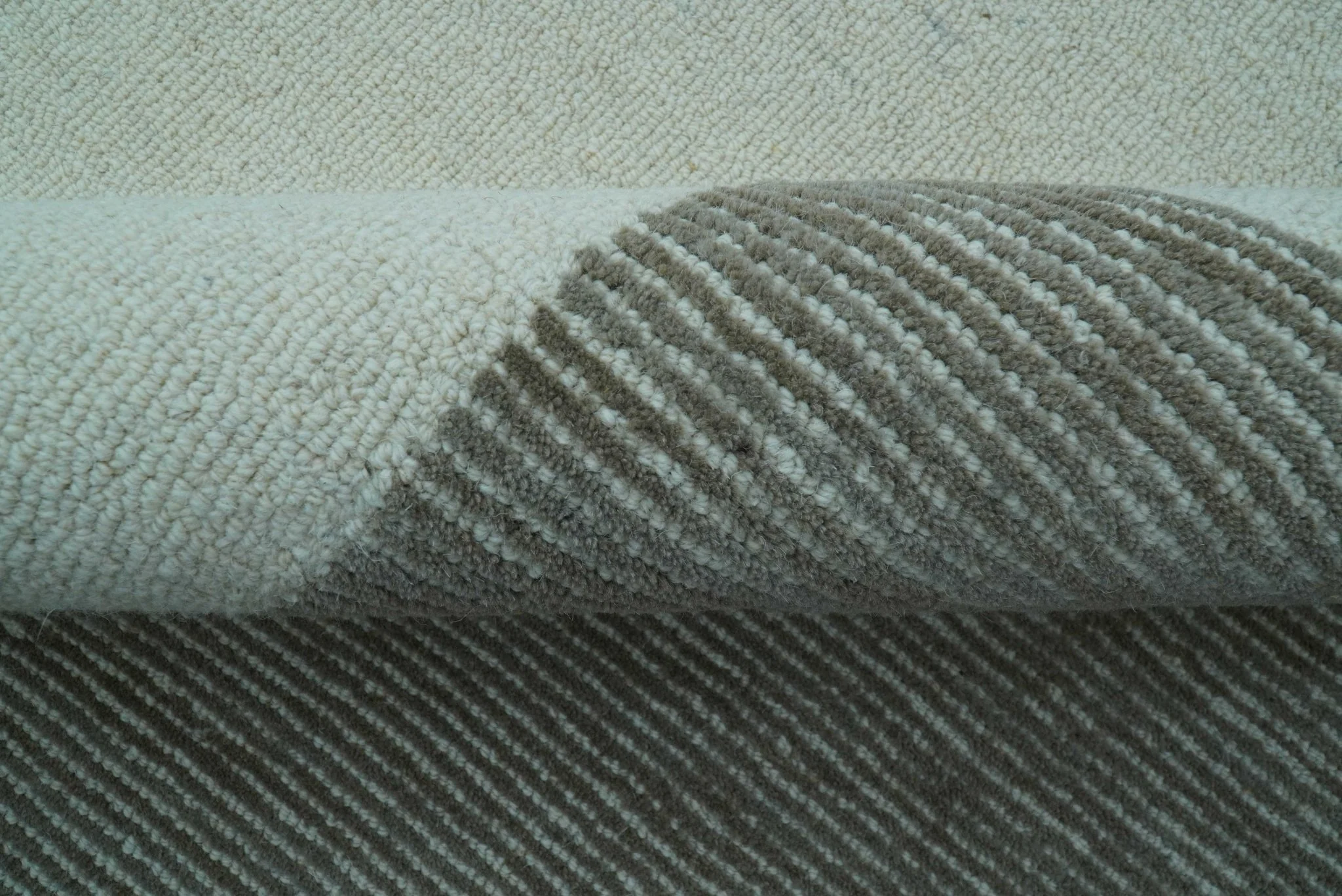 Azure Custom Made Geometrical Charcoal And Gray Hand Tufted Wool  Rug - Image 6