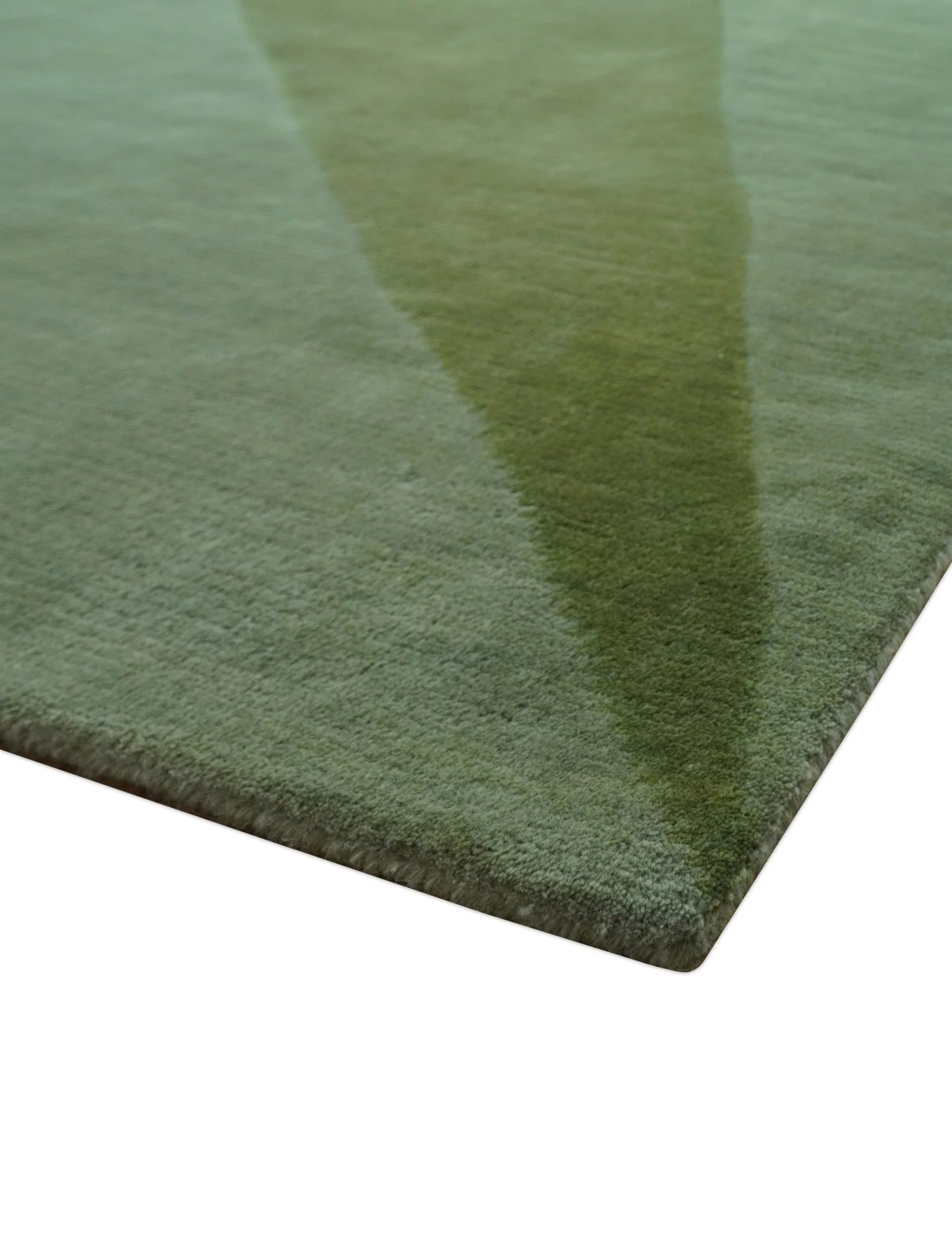 Custom Made Modern Geometrical Design Green And Gray Hand knotted wool Area Rug - Image 8