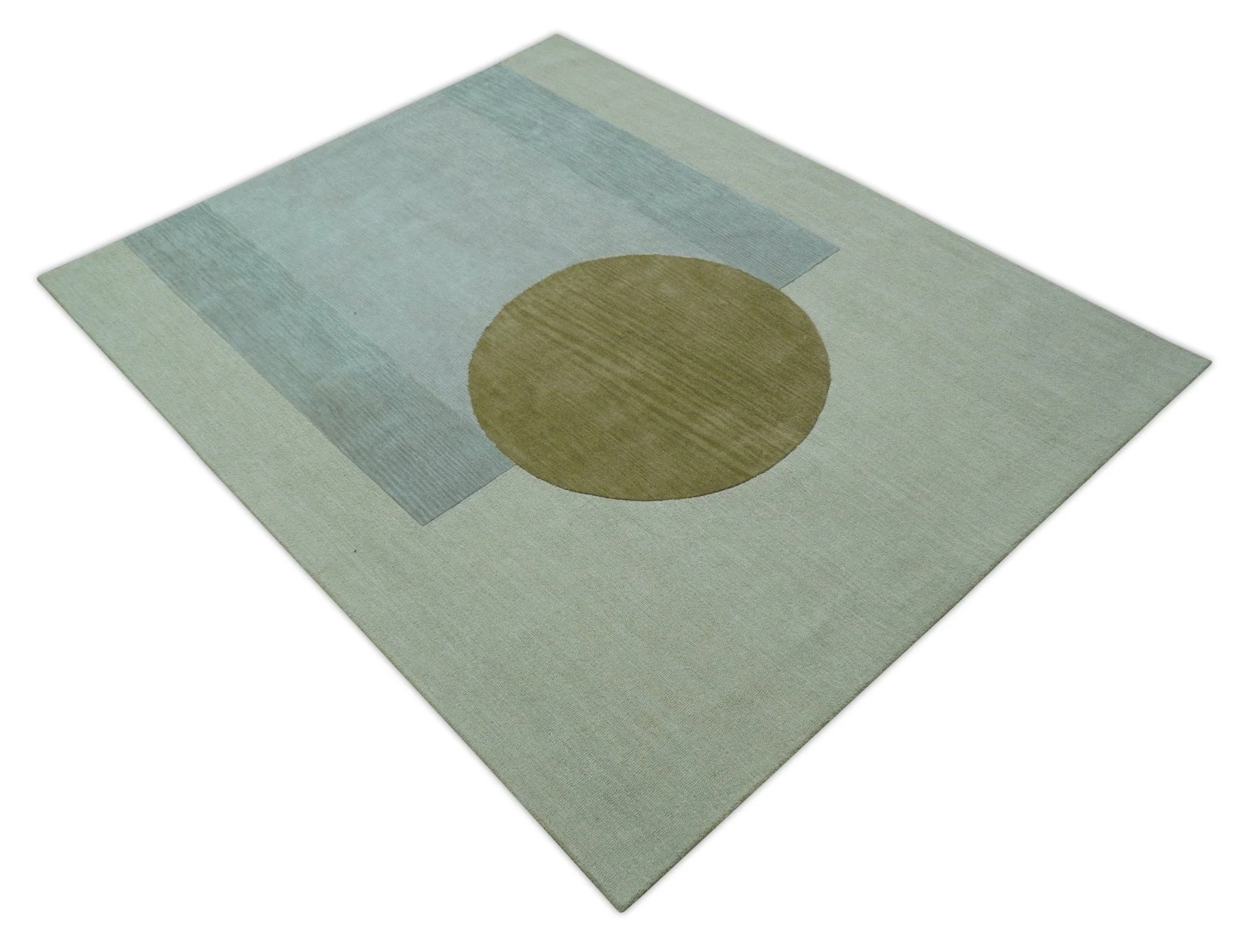 Azure Custom Made Modern Design Beige And Gray Hand Tufted Wool Rug - Image 10