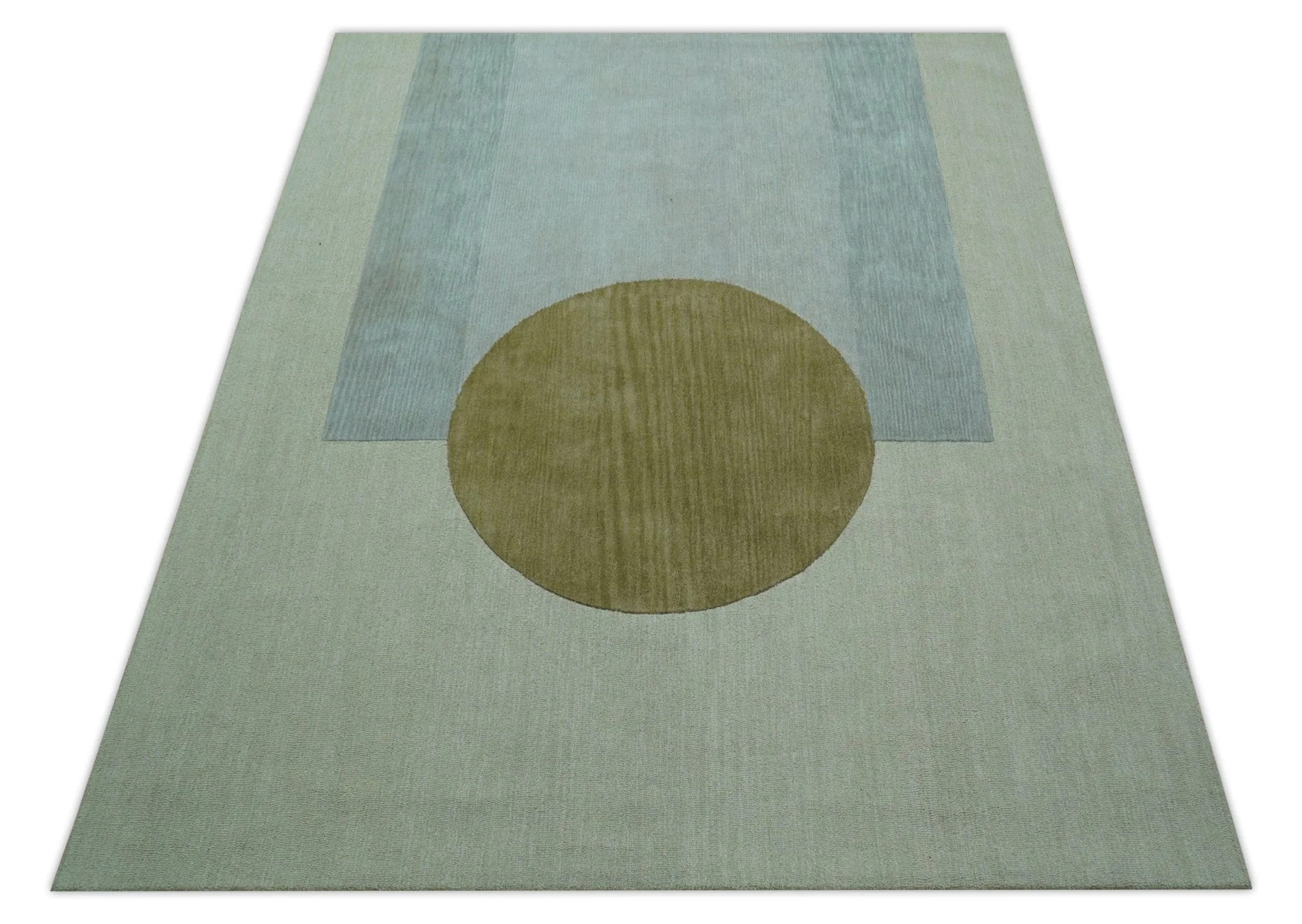 Azure Custom Made Modern Design Beige And Gray Hand Tufted Wool Rug - Image 11
