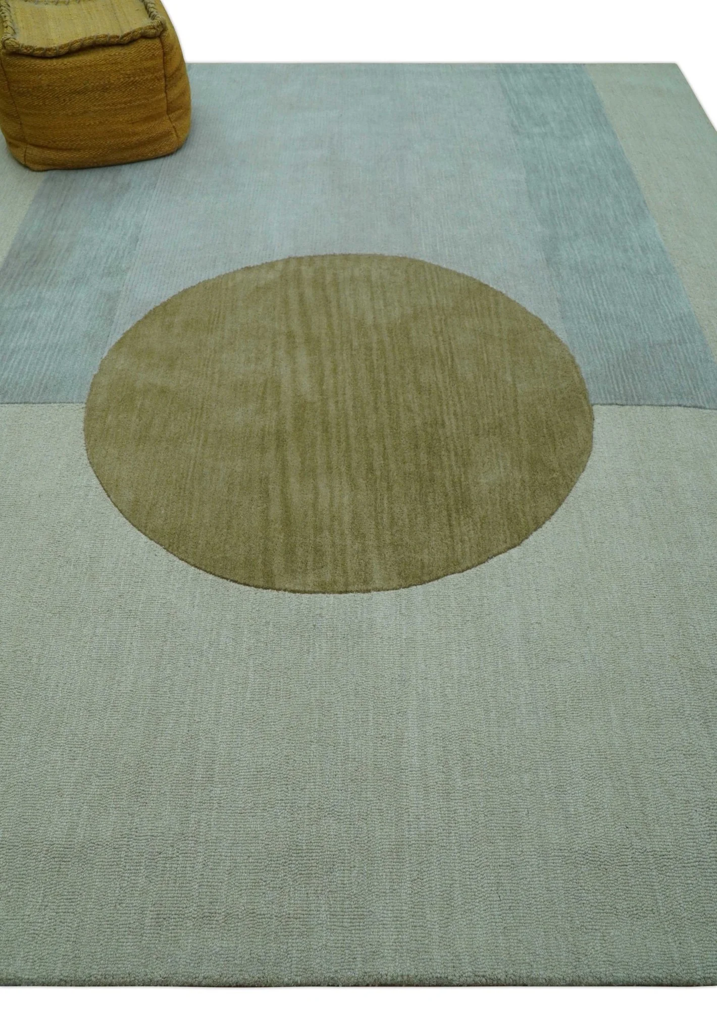 Azure Custom Made Modern Design Beige And Gray Hand Tufted Wool Rug - Image 4