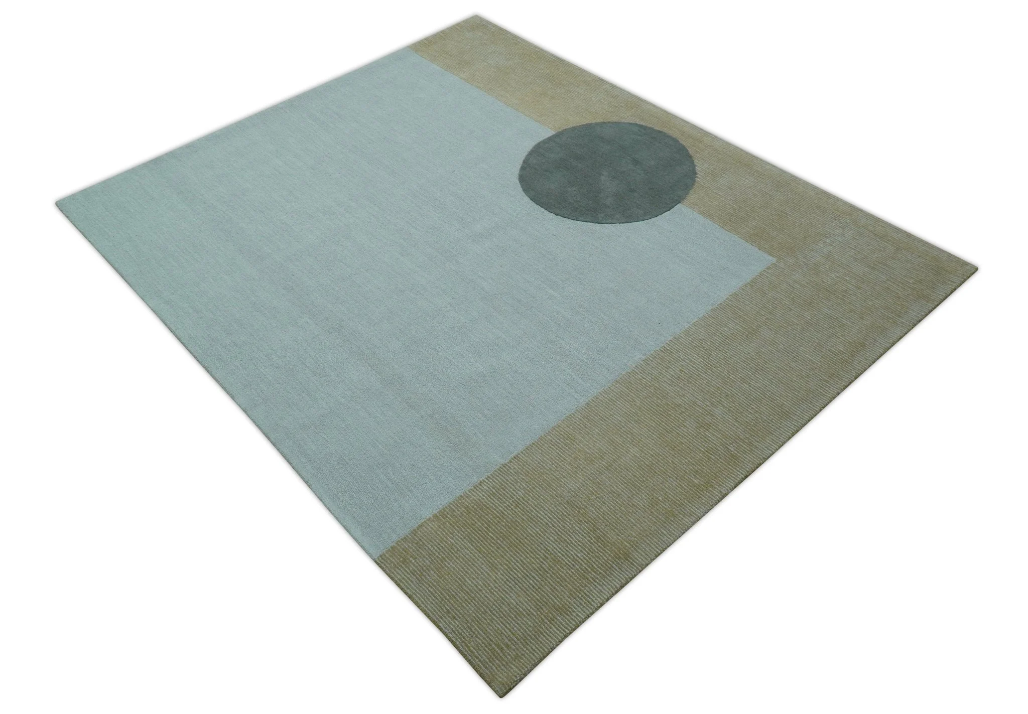 Azure Custom Made Modern Design Gray and Brown Hand Tufted Wool Rug - Image 10