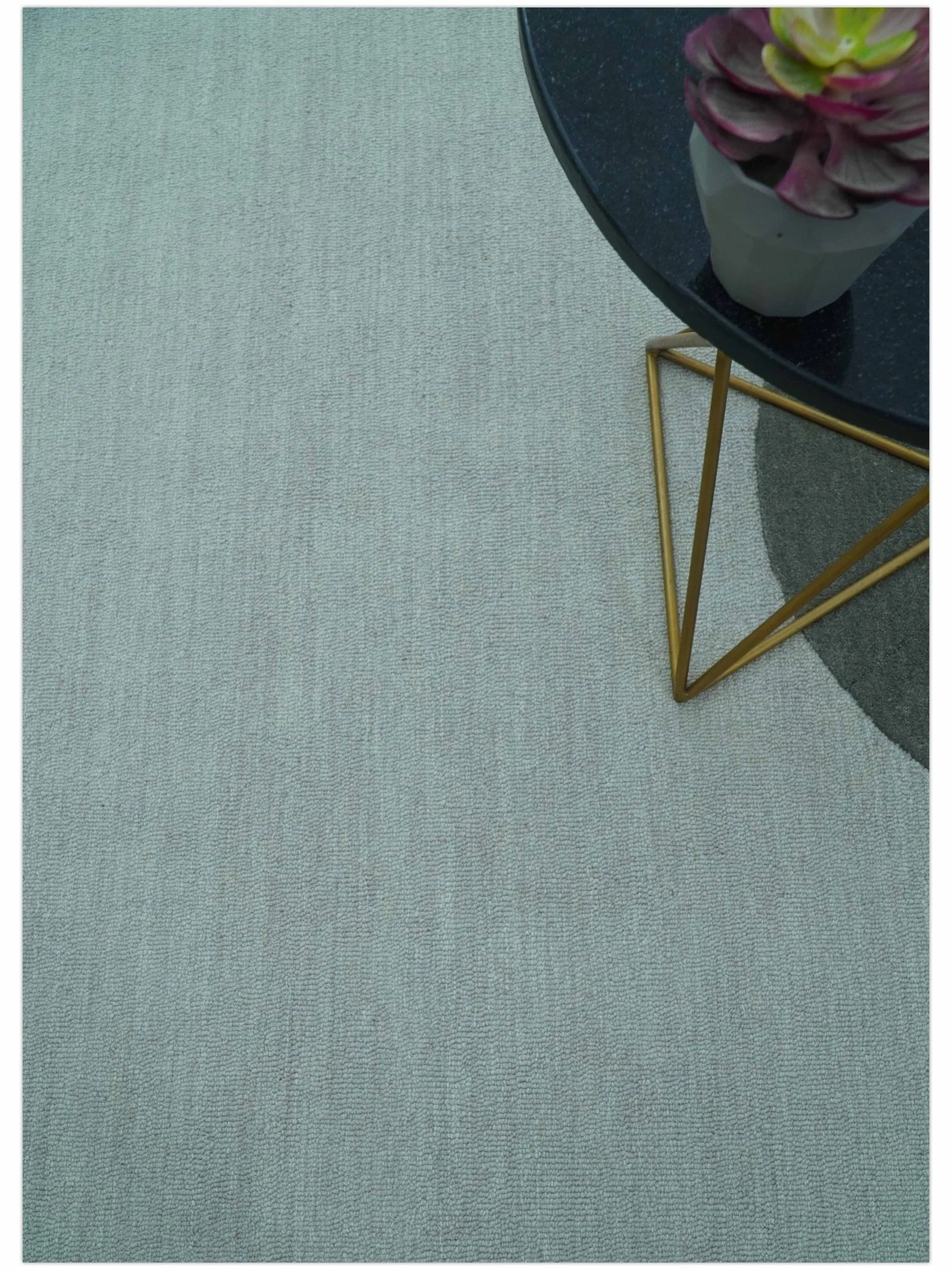 Azure Custom Made Modern Design Gray and Brown Hand Tufted Wool Rug - Image 3