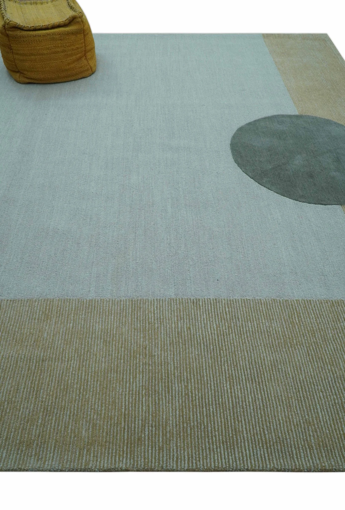 Azure Custom Made Modern Design Gray and Brown Hand Tufted Wool Rug - Image 4