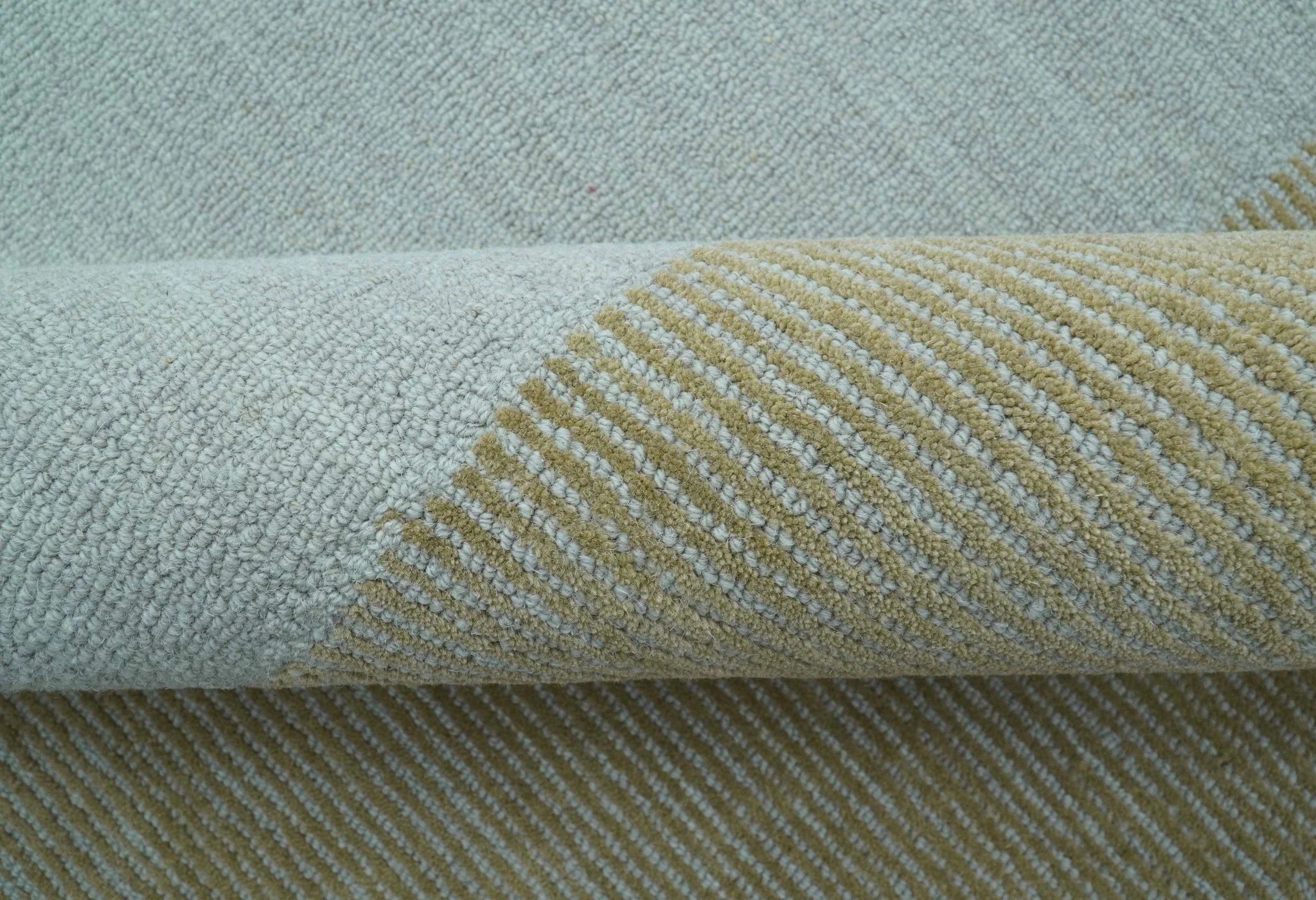 Azure Custom Made Modern Design Gray and Brown Hand Tufted Wool Rug - Image 6
