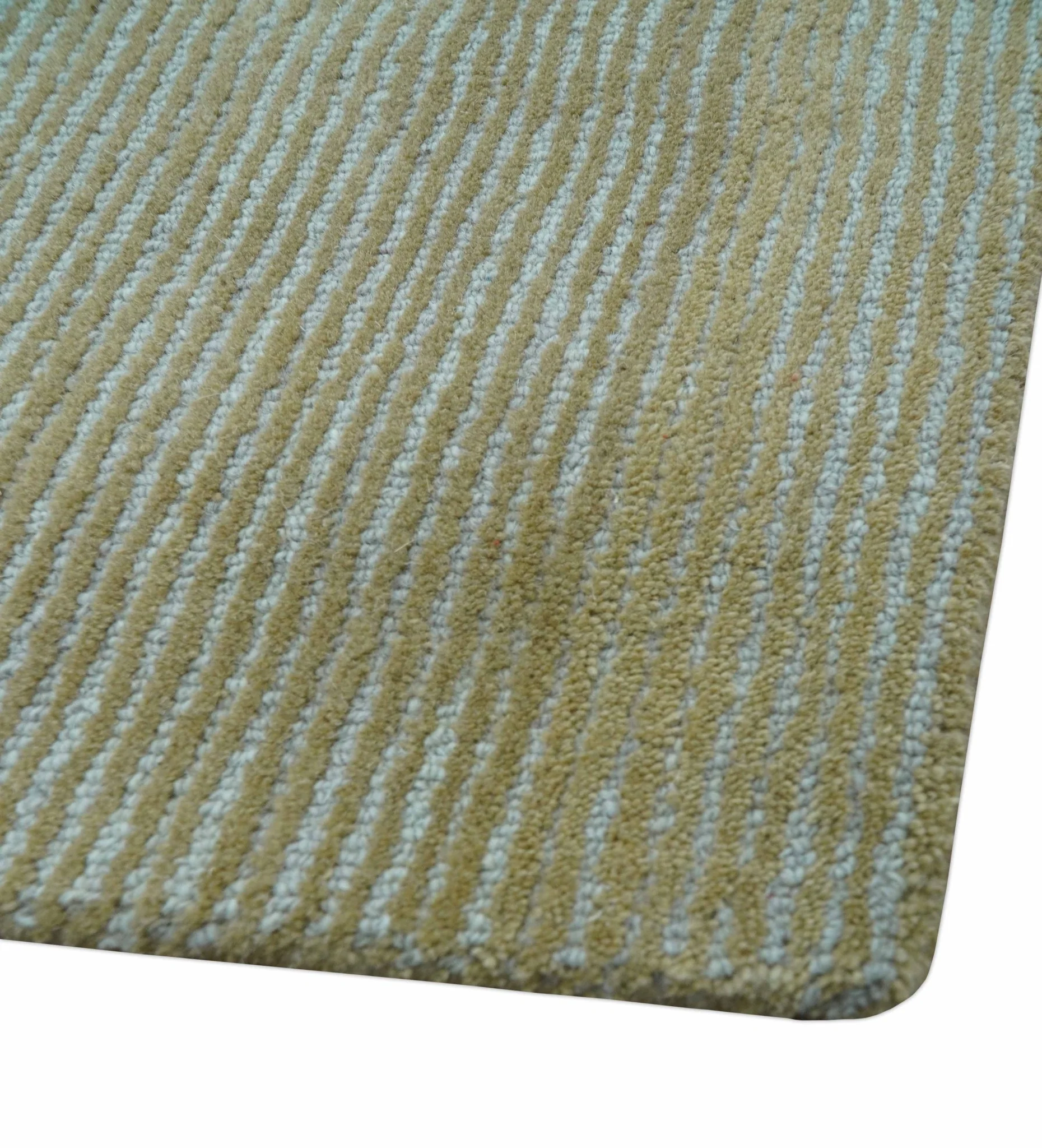 Azure Custom Made Modern Design Gray and Brown Hand Tufted Wool Rug - Image 9