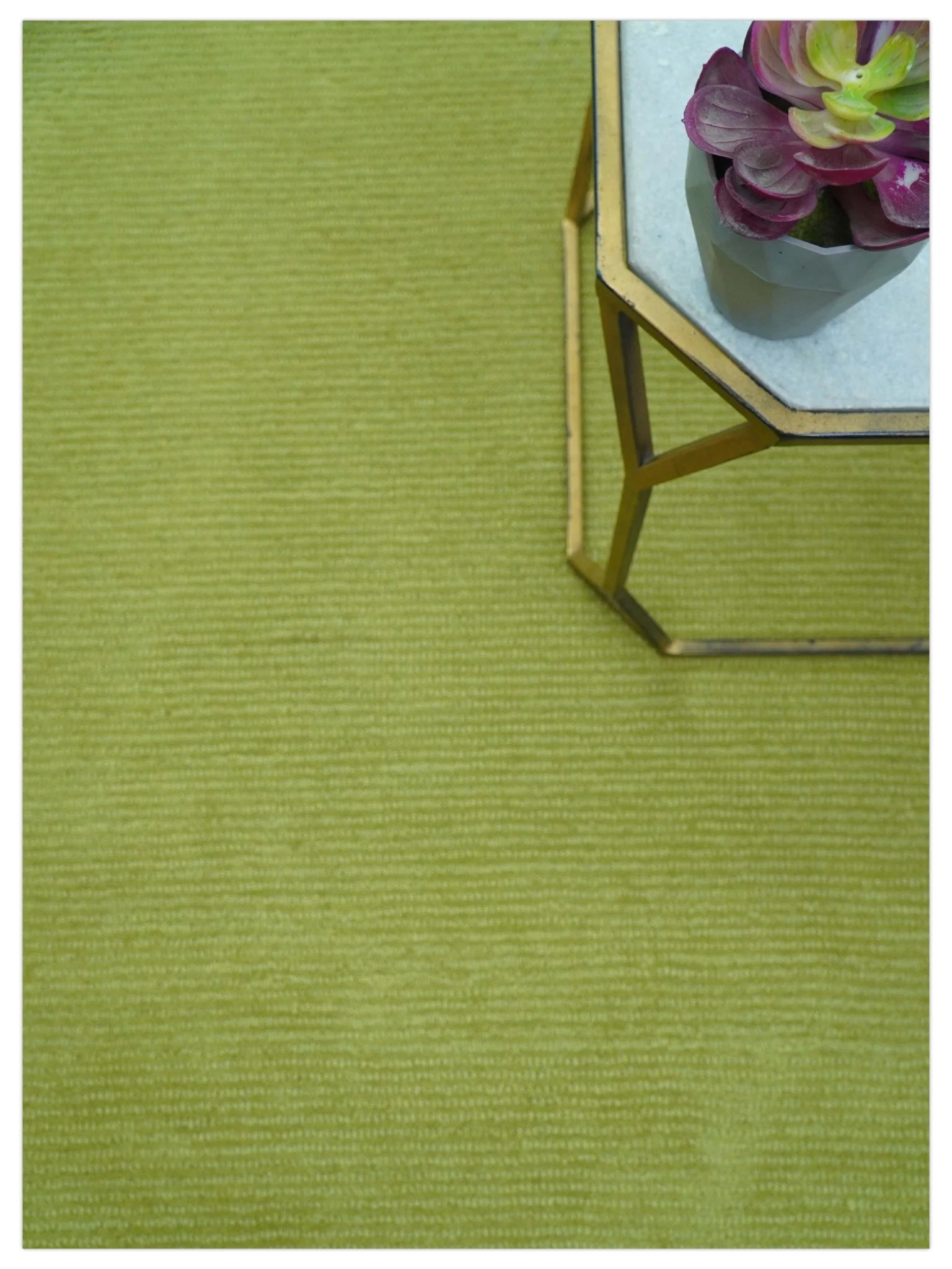 Terra Custom Made Modern Solid Design Green Hand Tufted Wool Rug - Image 3