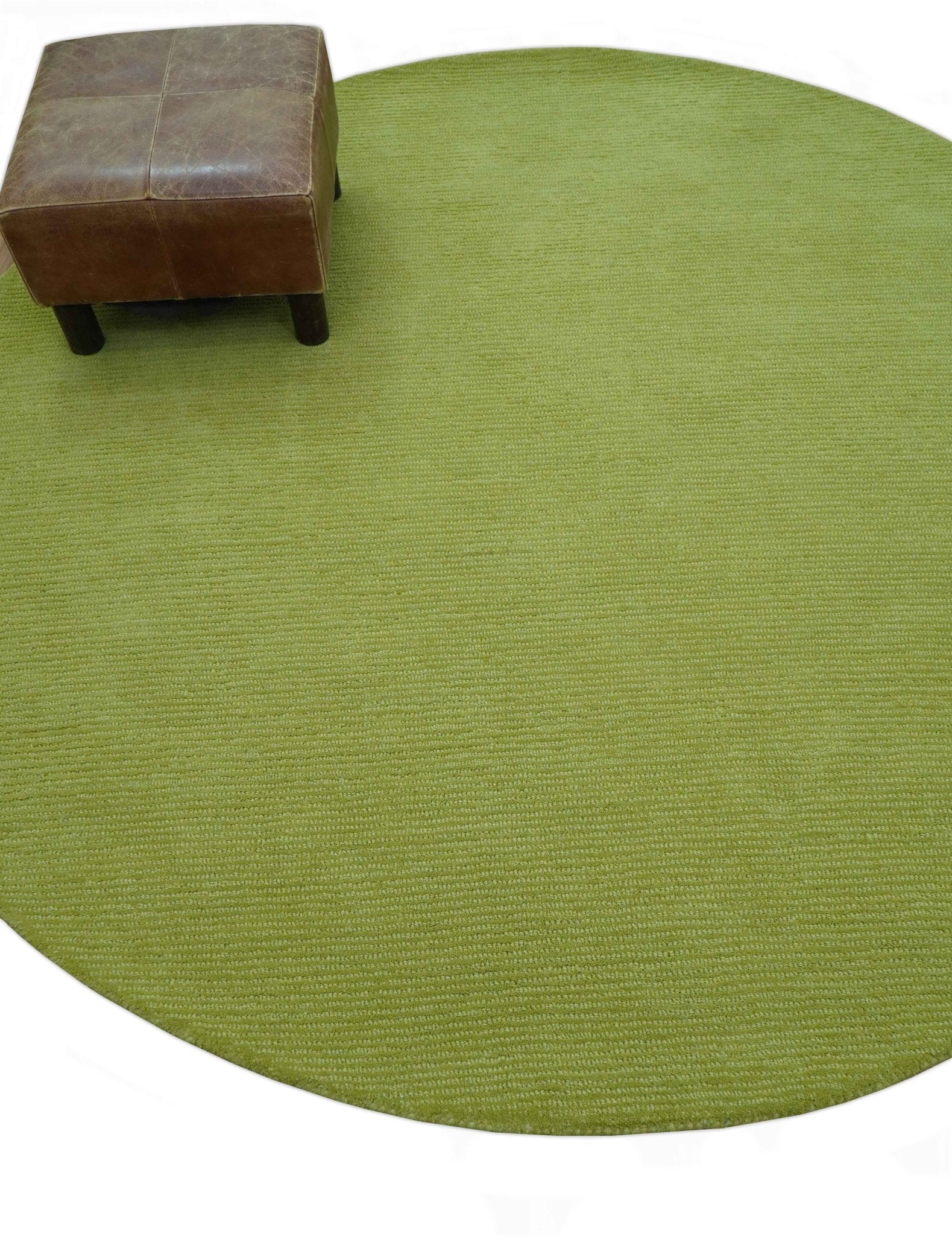Terra Custom Made Modern Solid Design Green Hand Tufted Wool Rug - Image 9