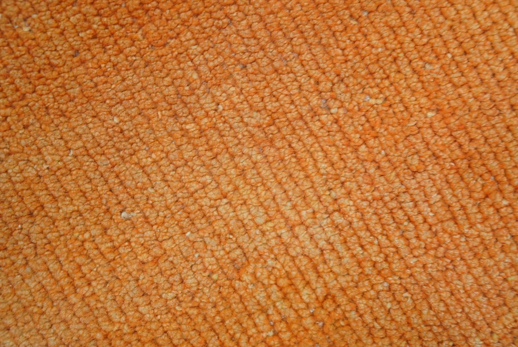 Custom Made Modern Solid Overdyed Orange Hand Knotted Wool Area Rug - Image 3