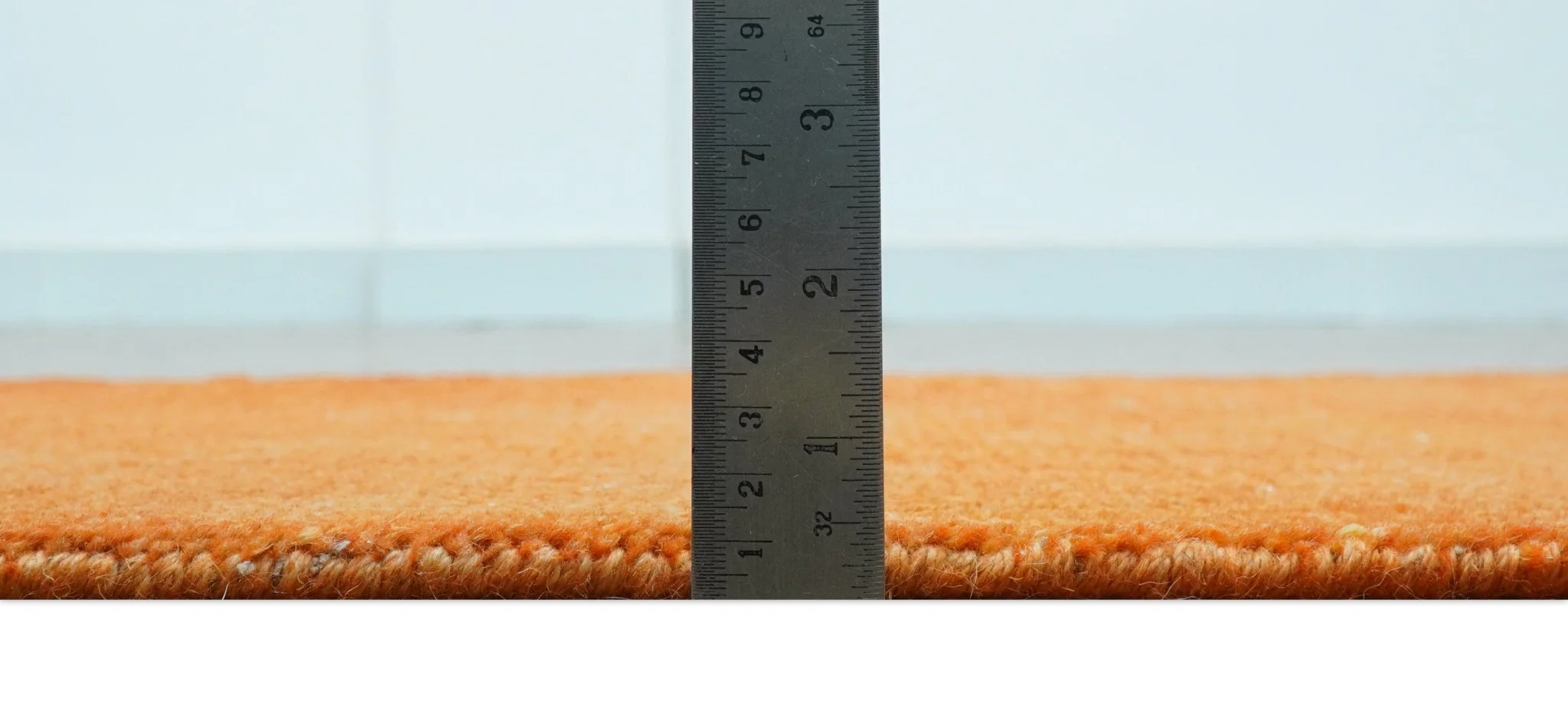 Custom Made Modern Solid Overdyed Orange Hand Knotted Wool Area Rug - Image 6