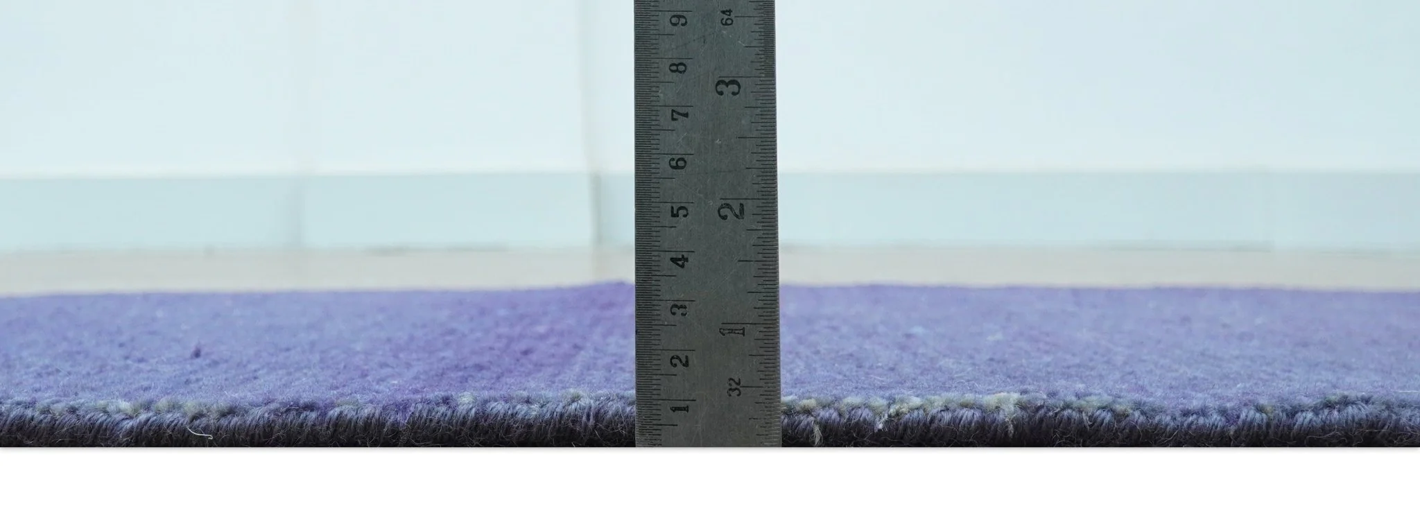 Custom Made Modern Solid Overdyed Blue Hand Knotted Wool Area Rug - Image 6