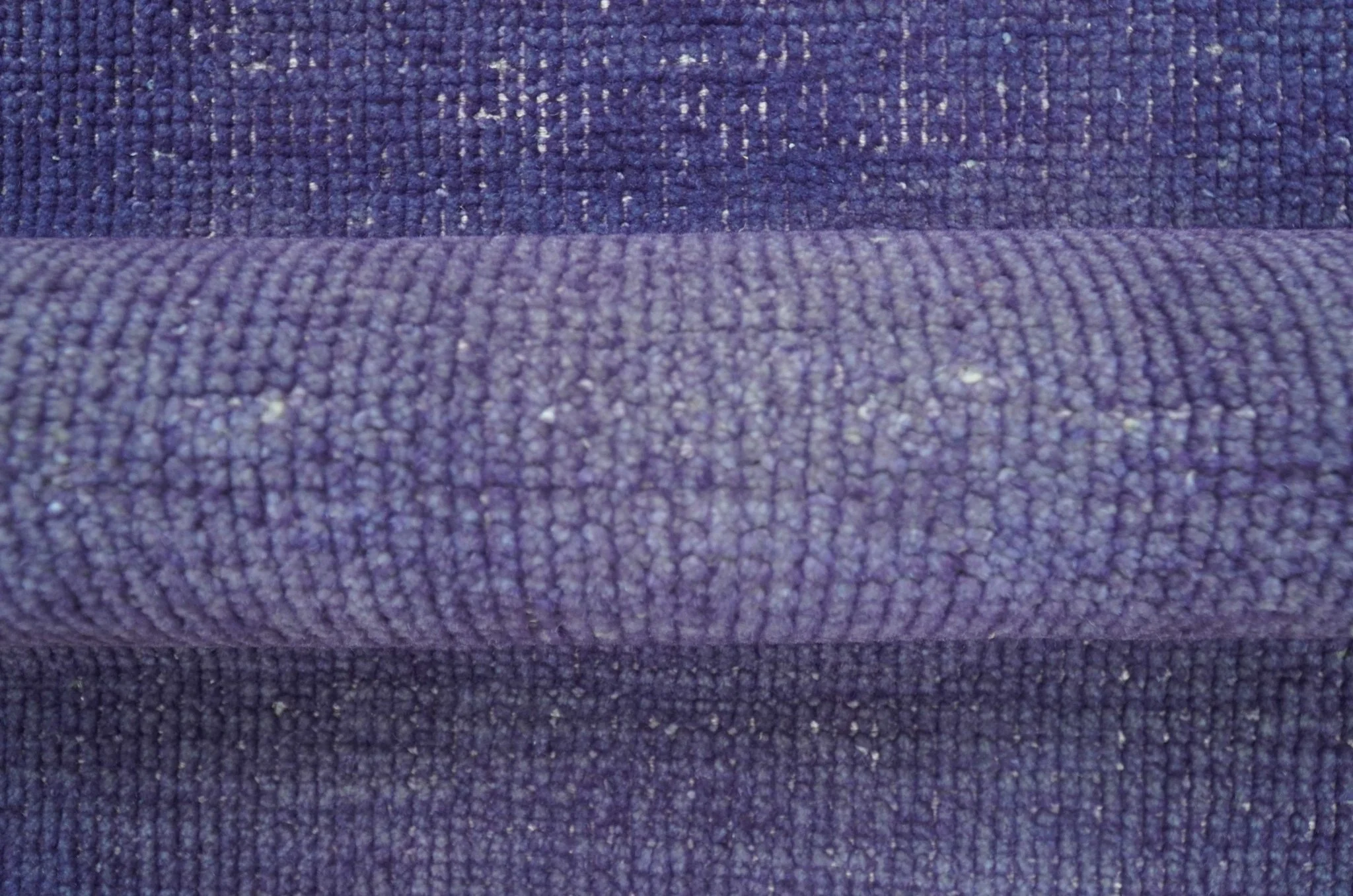 Custom Made Purple Modern Solid Overdyed Hand Knotted Wool Area Rug - Image 3