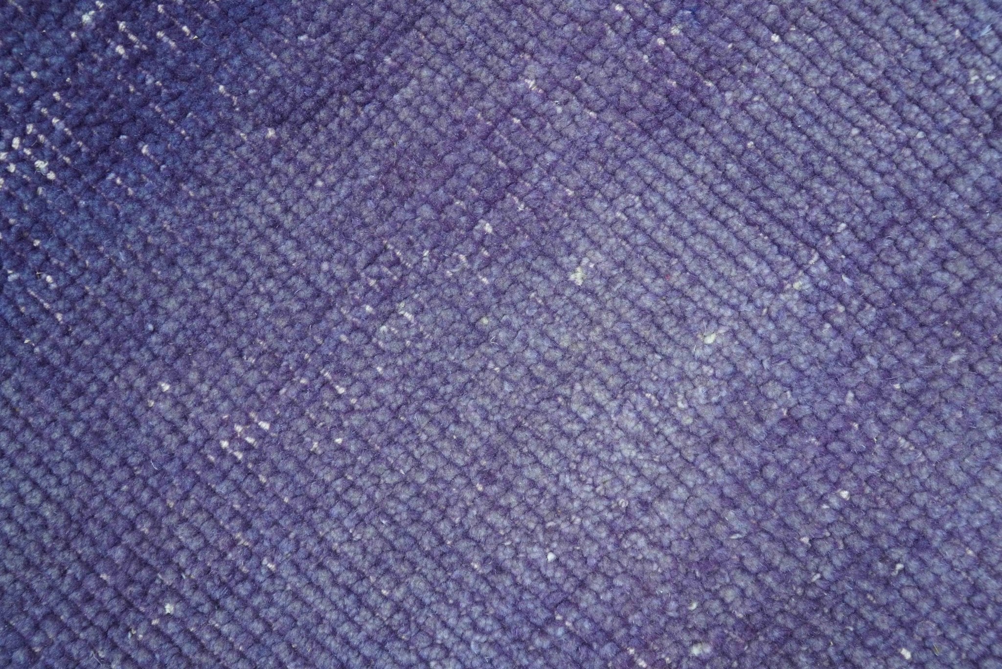 Custom Made Purple Modern Solid Overdyed Hand Knotted Wool Area Rug - Image 4