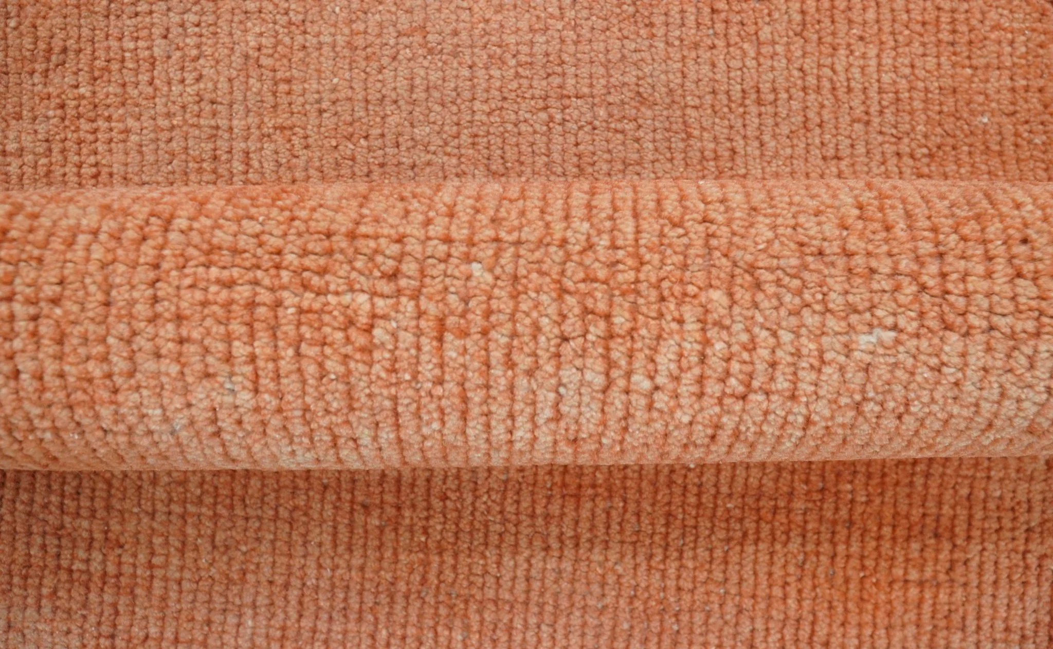Custom Made Modern Solid Overdyed Rust Hand Knotted Wool Area Rug - Image 7
