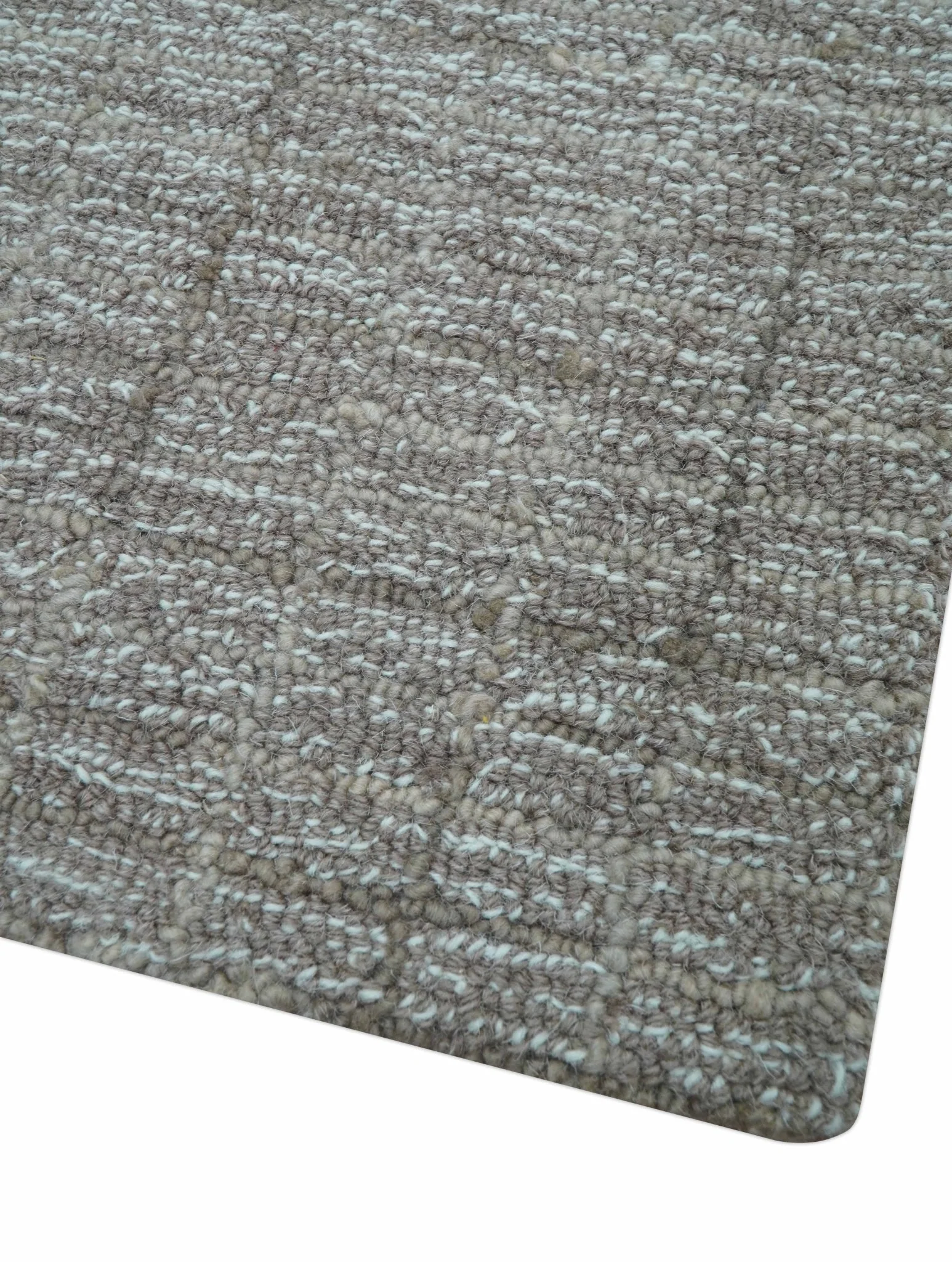 Custom Made Modern Style Brown Hand Tufted Wool Rug - Image 7
