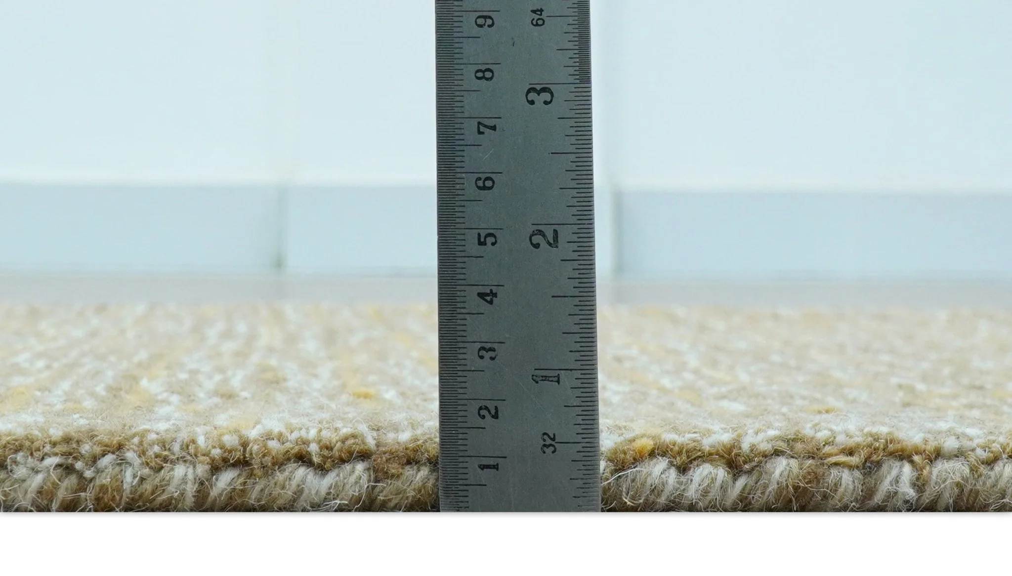 Custom Made Modern Style Hand Tufted Mustard and Brown Wool Rug - Image 6