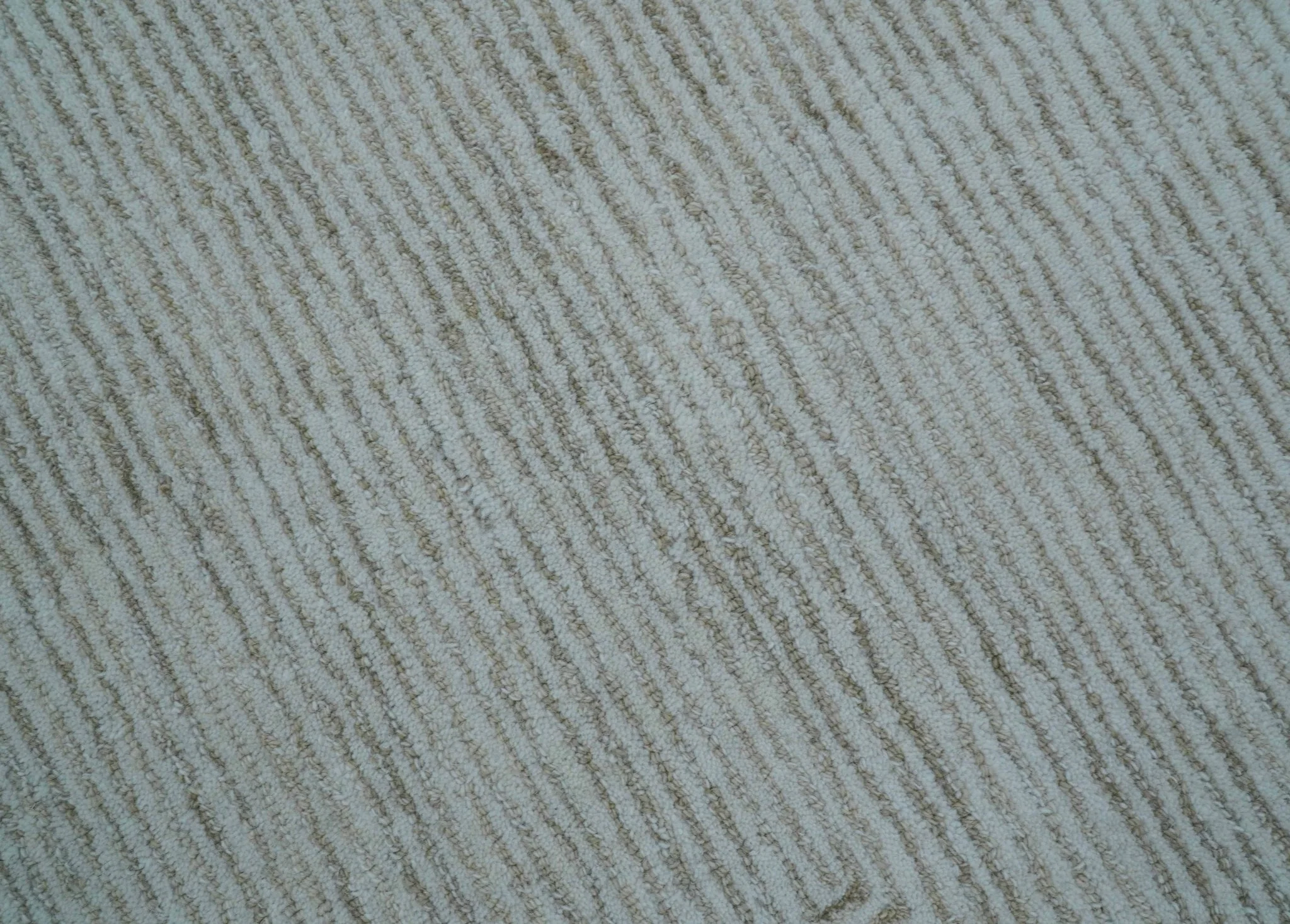 Zoha Custom Made Modern Style White And Beige Wool Rug - Image 3