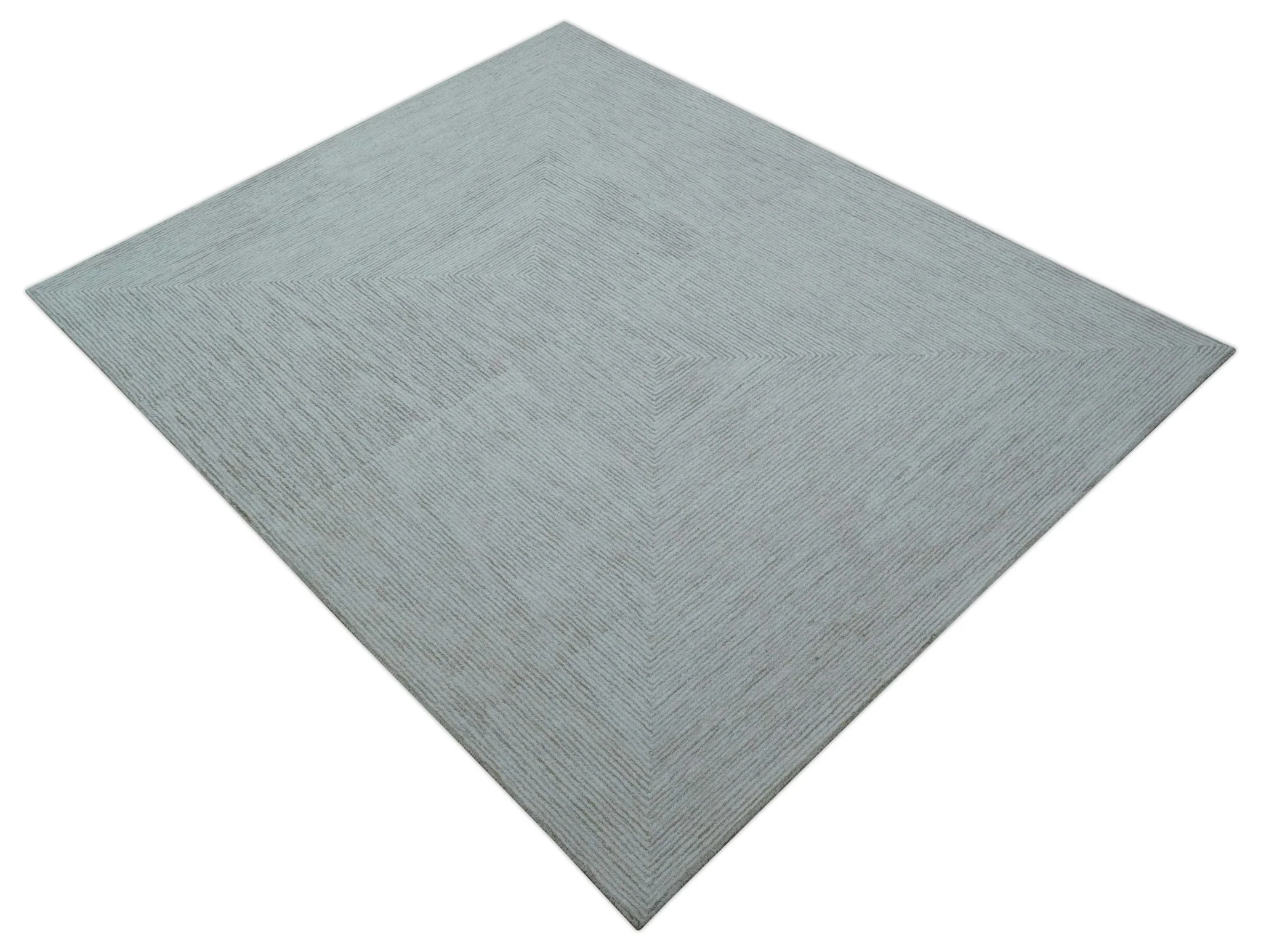 Zoha Custom Made Modern Style White And Beige Wool Rug - Image 9