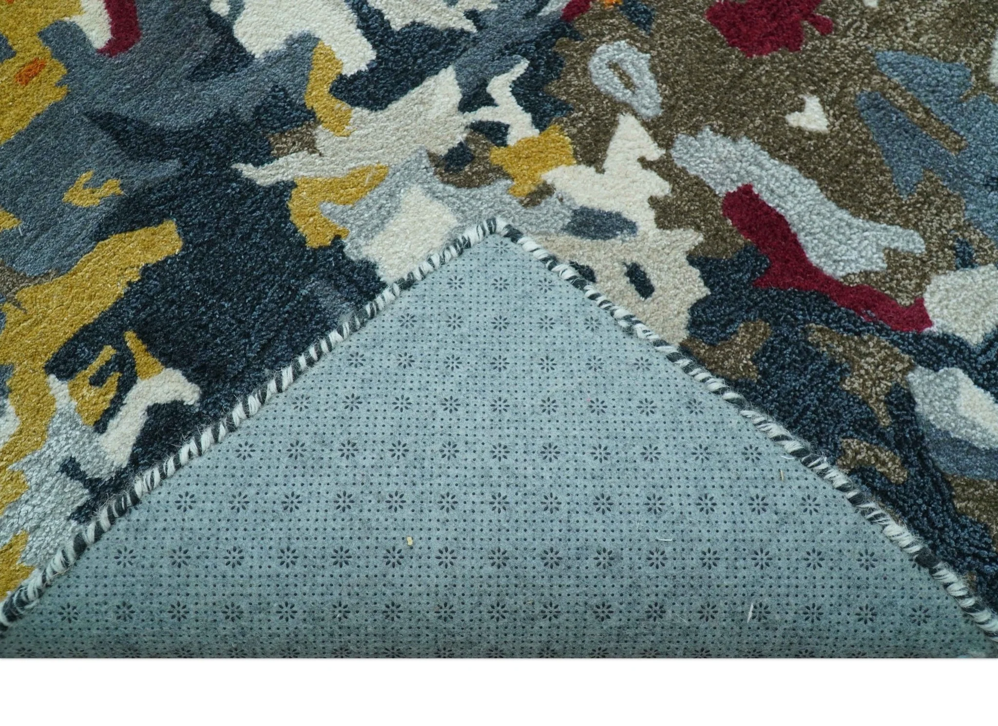 Custom Made Multi-color Modern Abstract Hand Tufted Wool-Art Silk Rug - Image 4