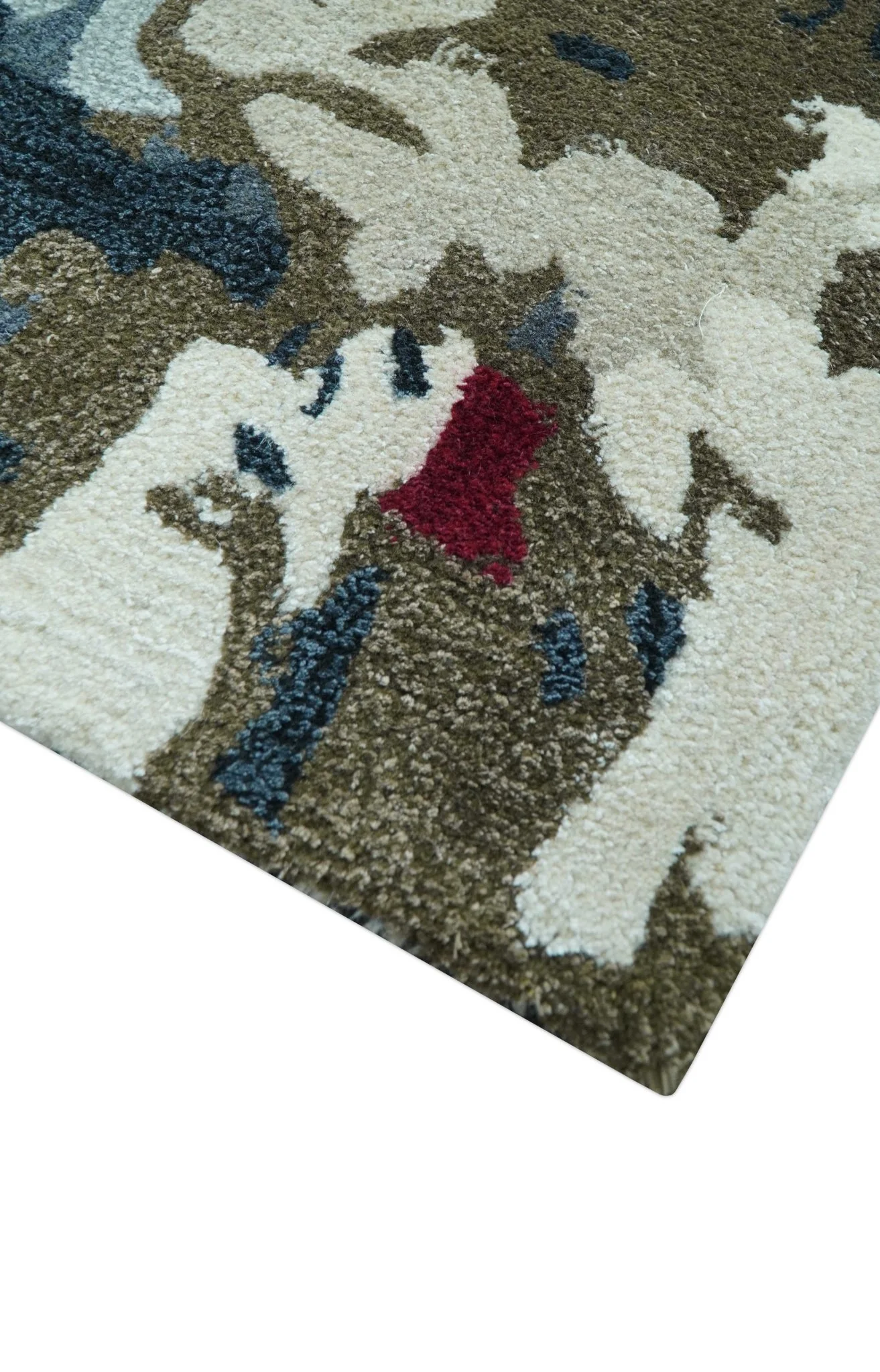 Custom Made Multi-color Modern Abstract Hand Tufted Wool-Art Silk Rug - Image 5