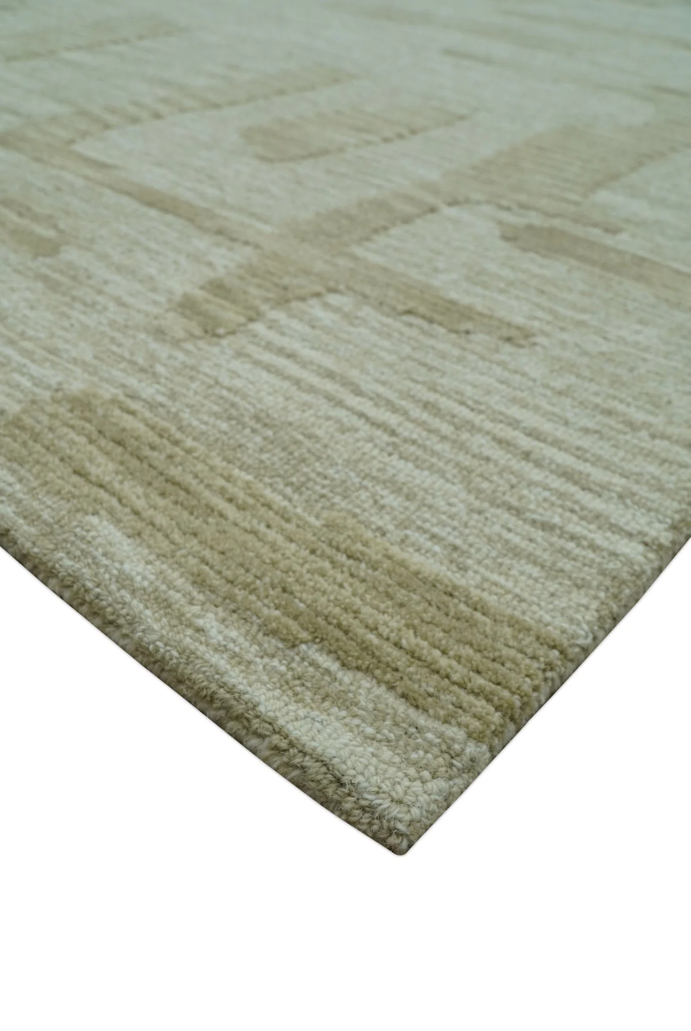 Custom Made brown And Ivory Modern Abstract Pattern Hand Tufted Wool Area Rug - Image 3