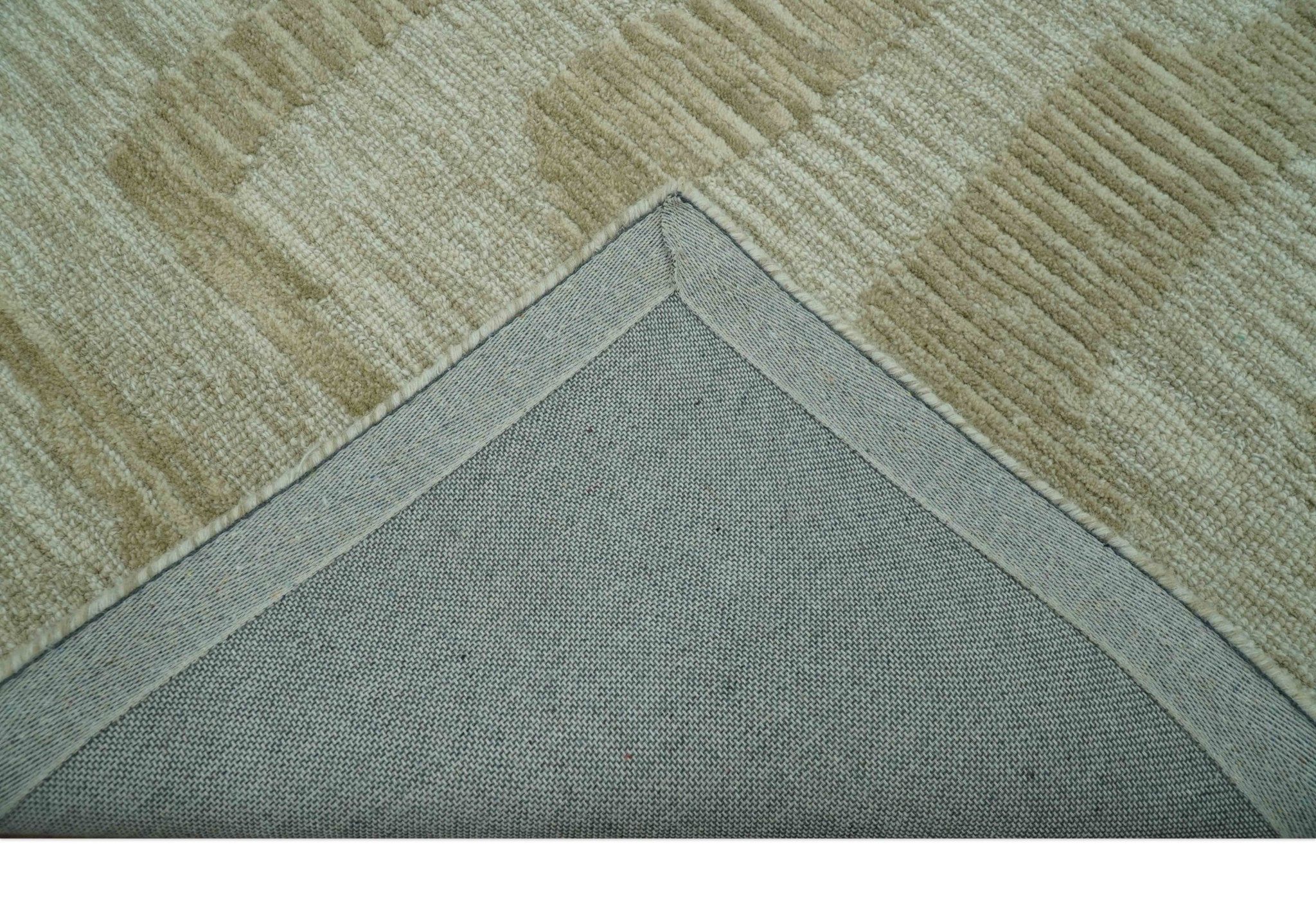 Custom Made brown And Ivory Modern Abstract Pattern Hand Tufted Wool Area Rug - Image 4