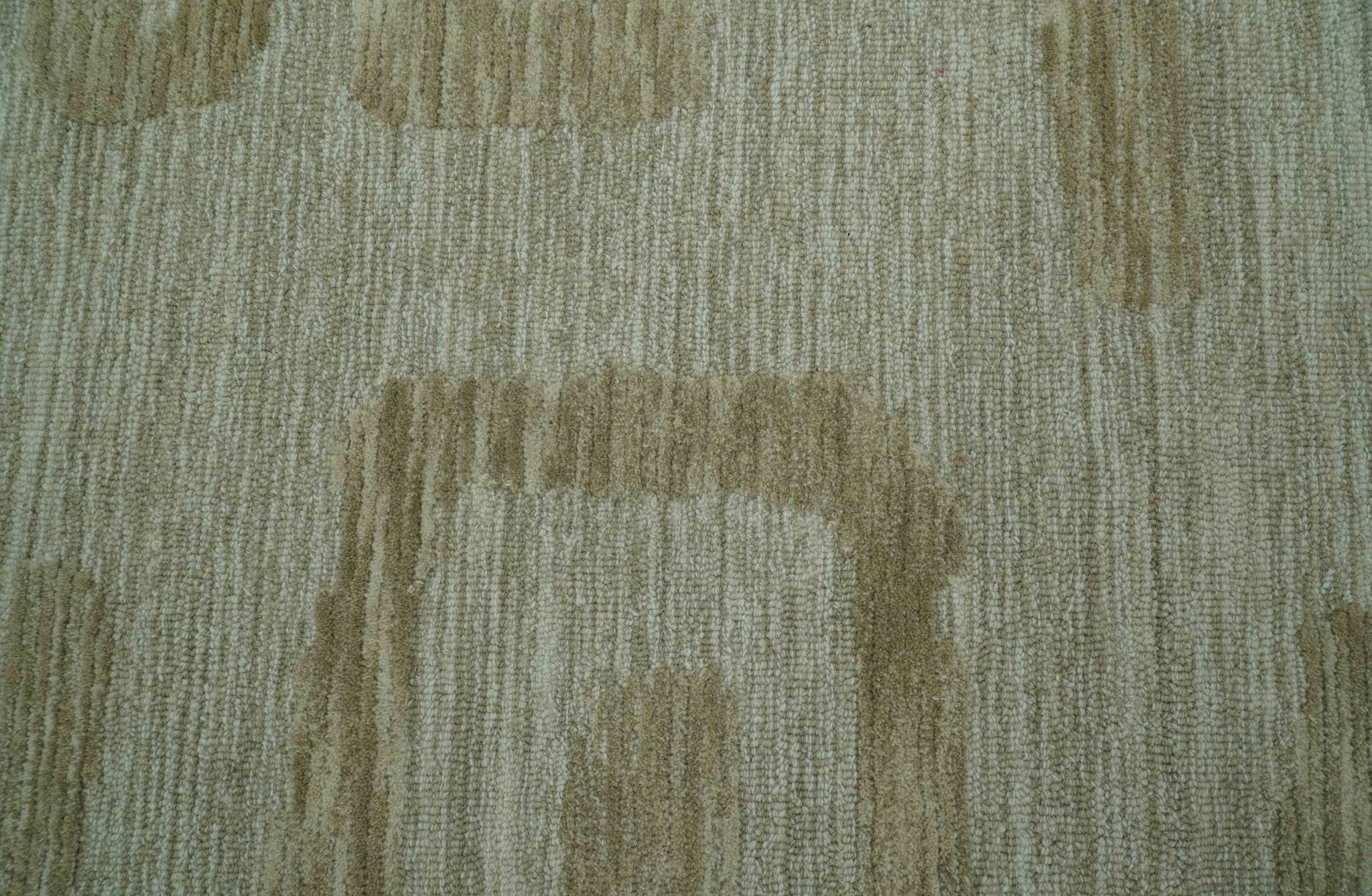 Custom Made brown And Ivory Modern Abstract Pattern Hand Tufted Wool Area Rug - Image 6