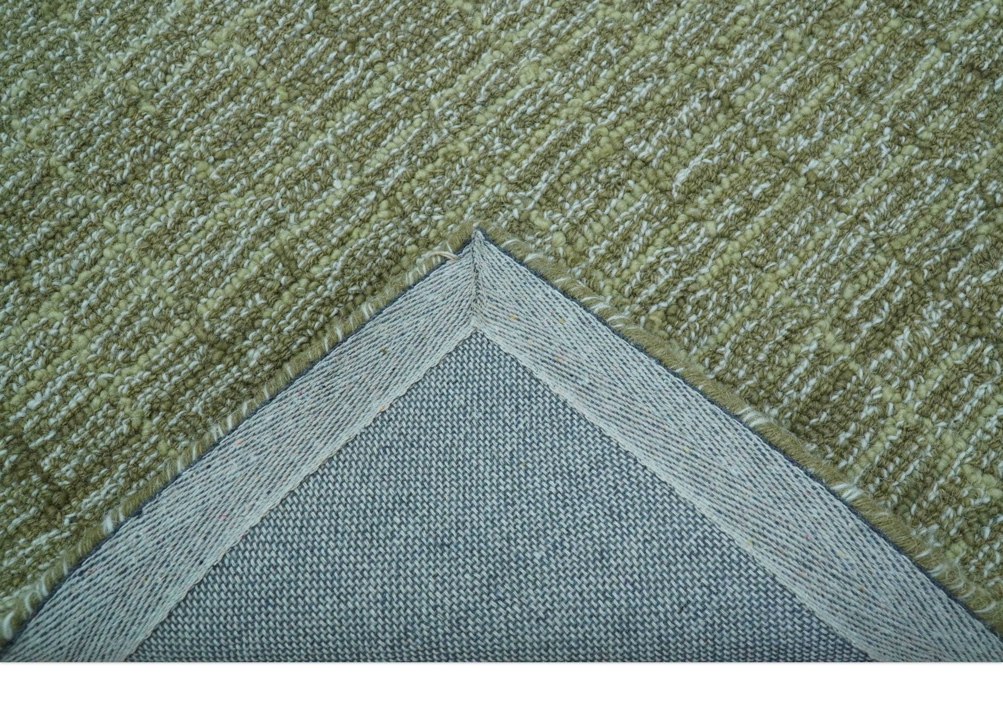 Custom Made Olive and Beige Modern Style Hand Tufted Wool Rug - Image 3