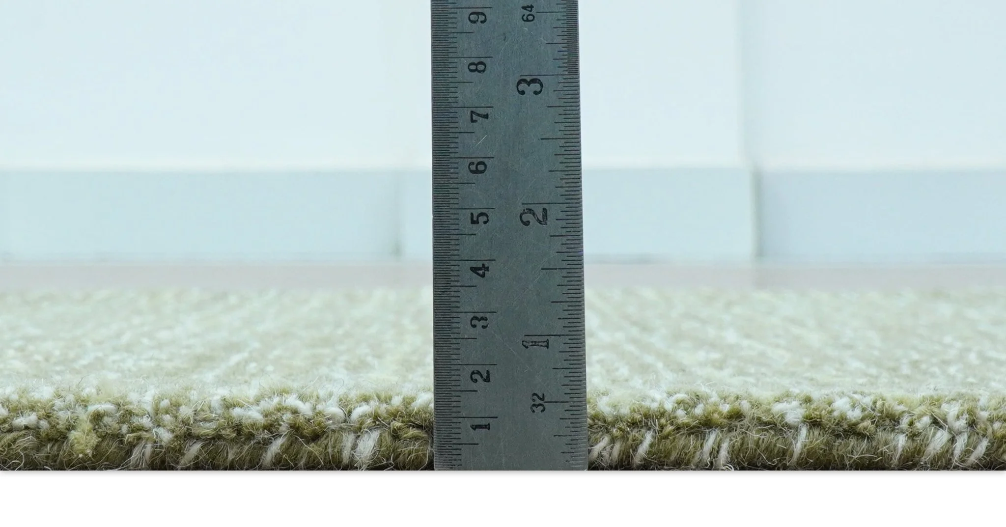 Custom Made Olive and Beige Modern Style Hand Tufted Wool Rug - Image 4