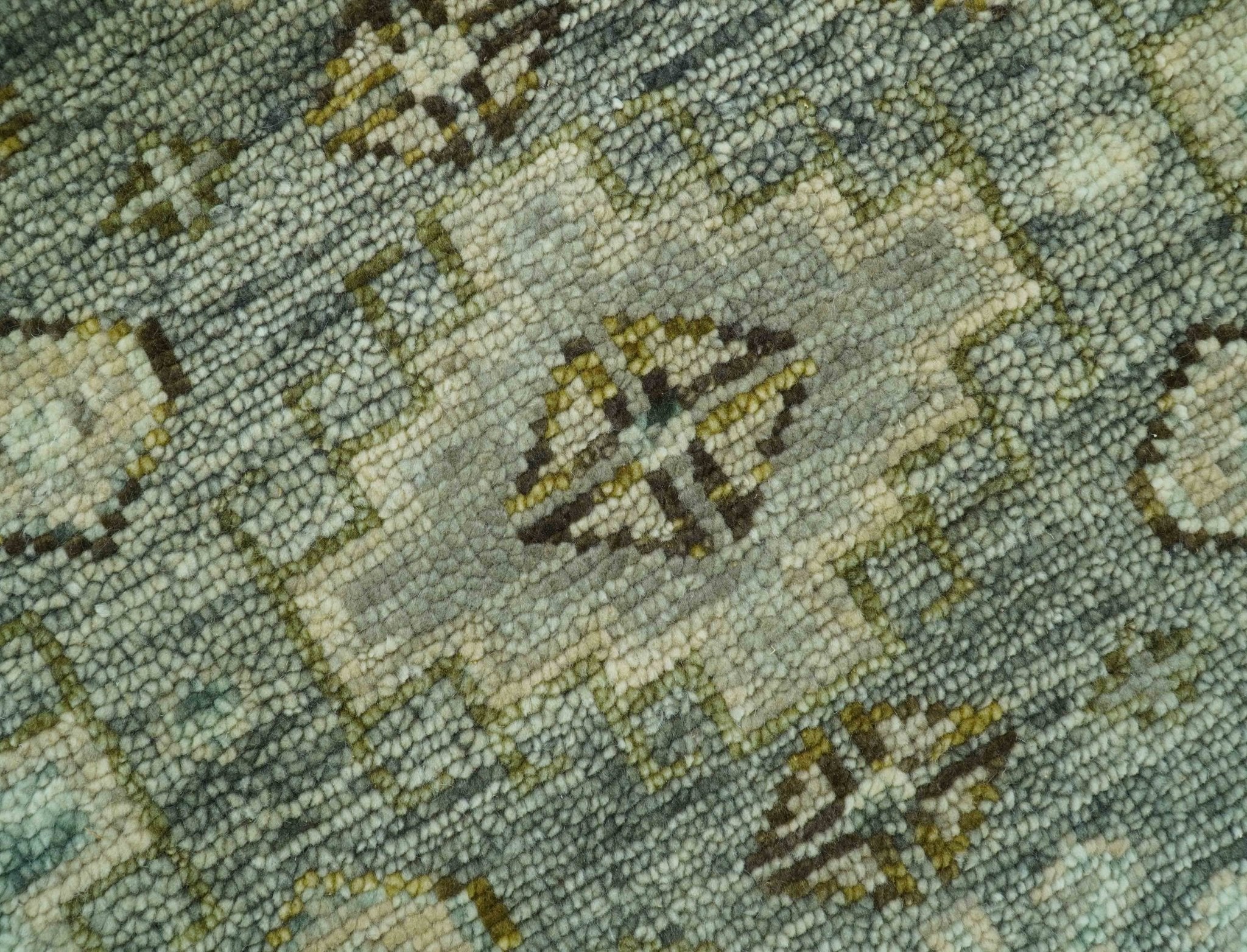 Custom Made Silver Traditional Heriz Design Hand Knotted wool area rug - Image 3