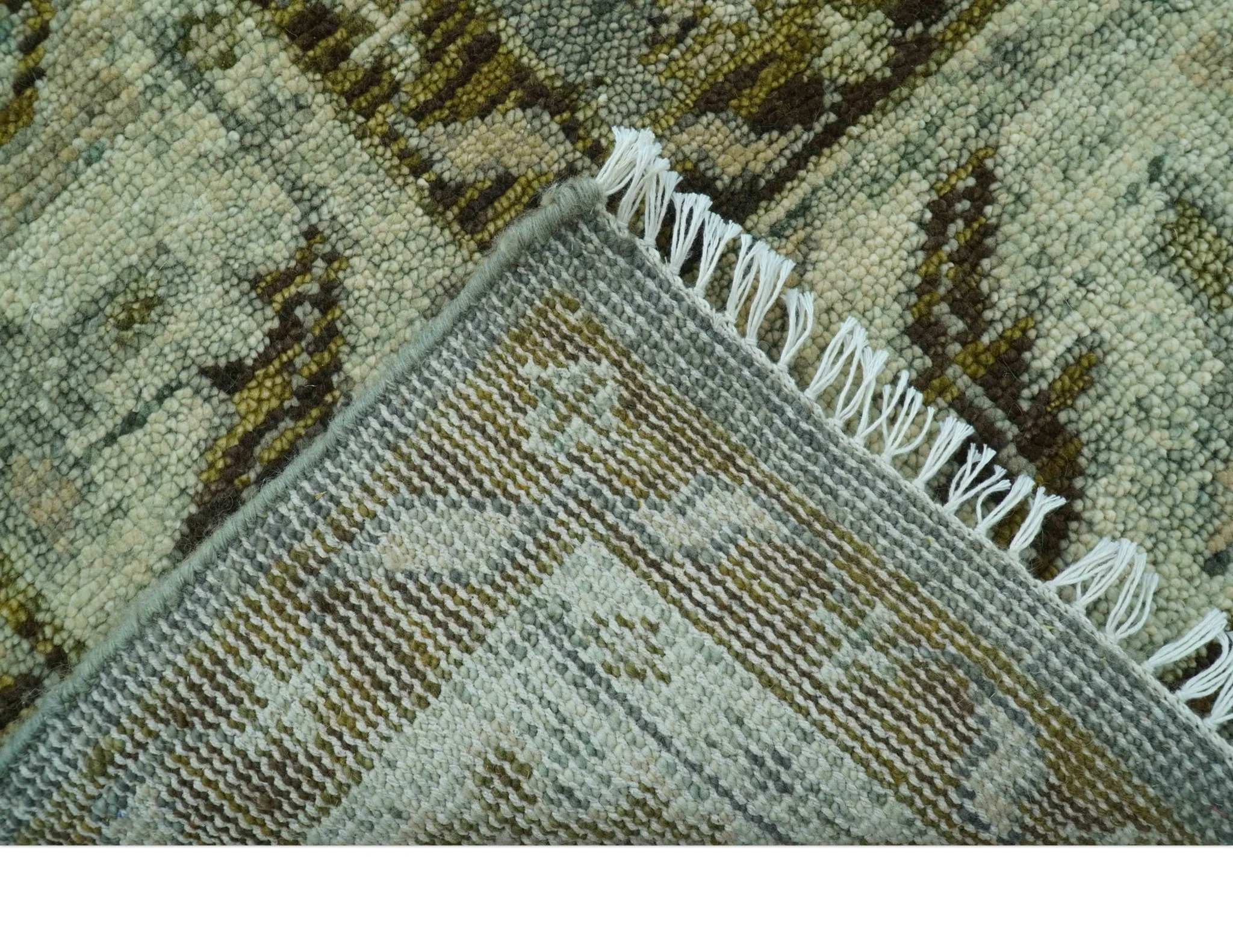 Custom Made Silver Traditional Heriz Design Hand Knotted wool area rug - Image 4